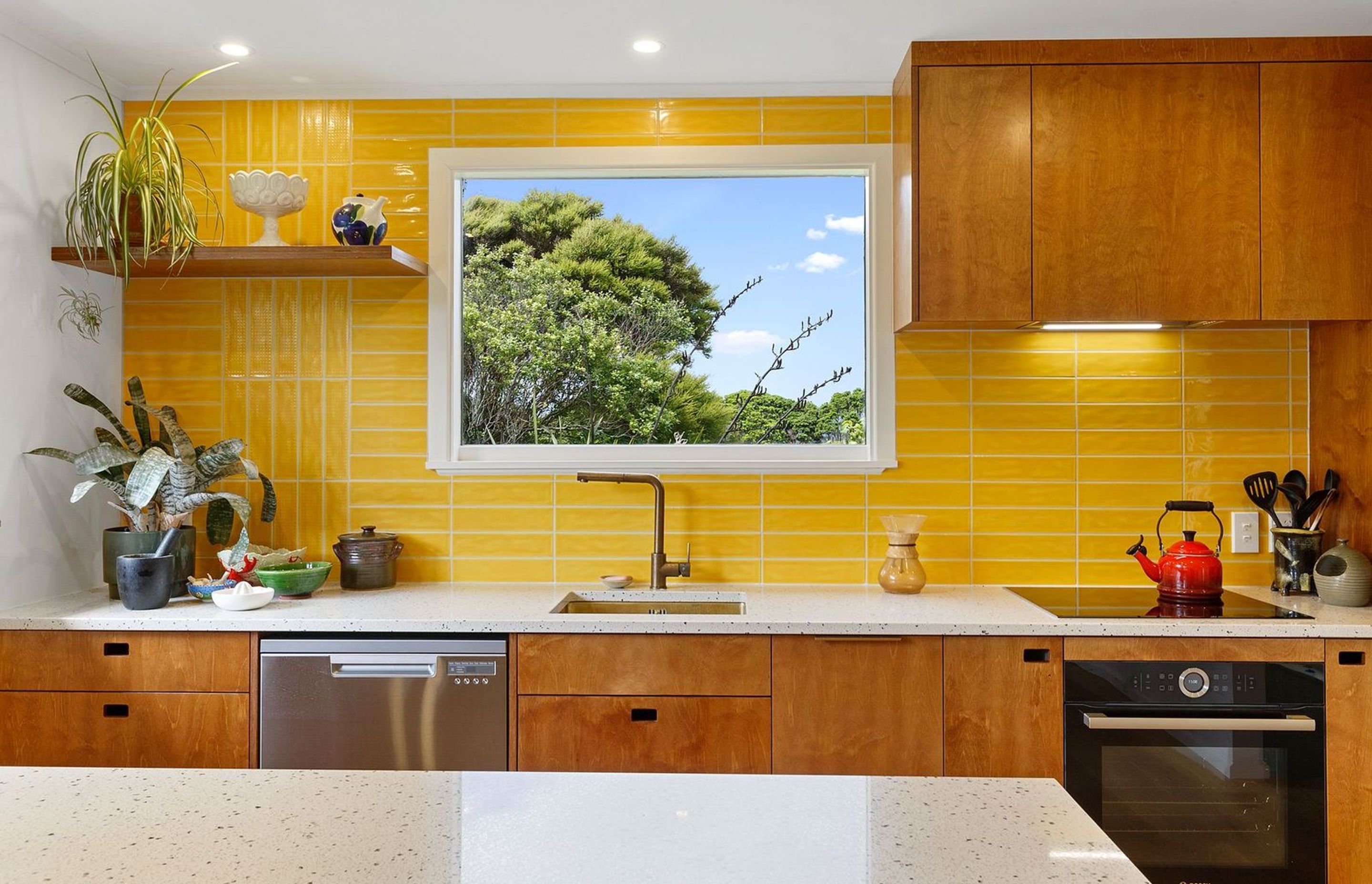 A Kitchen and Bathroom Renovation with 70s Influence