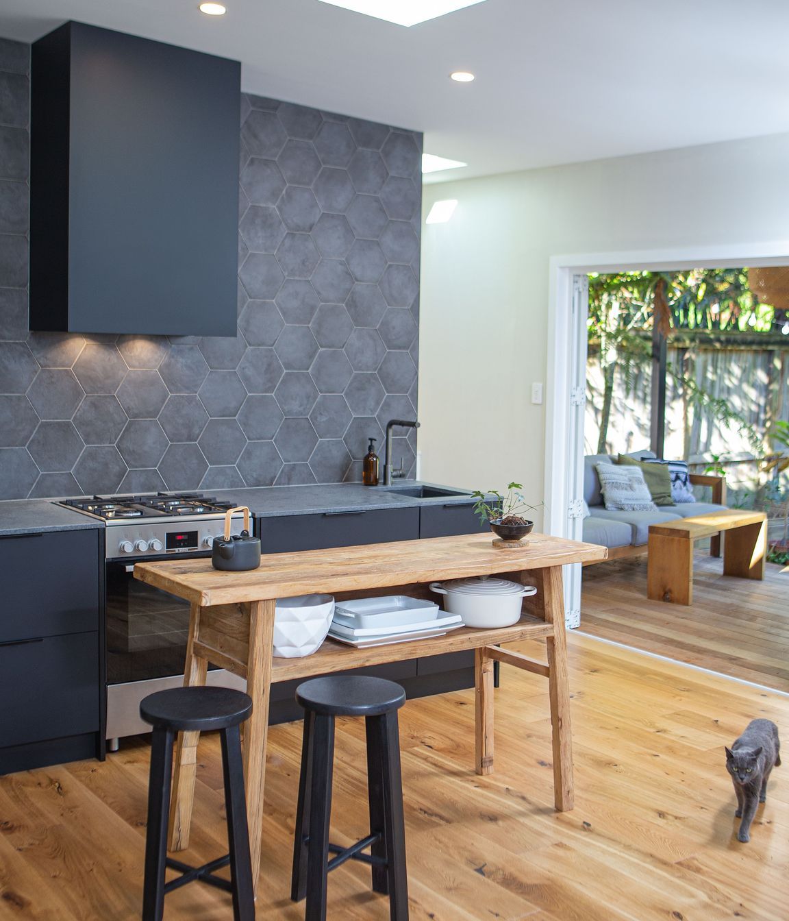 Where all the spaces in the house converge - the kitchen.
