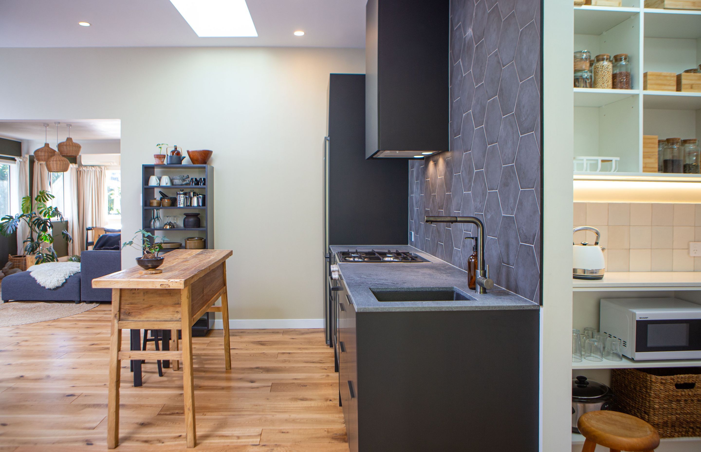 Simple galley kitchen layout allows heaps of flexibility.