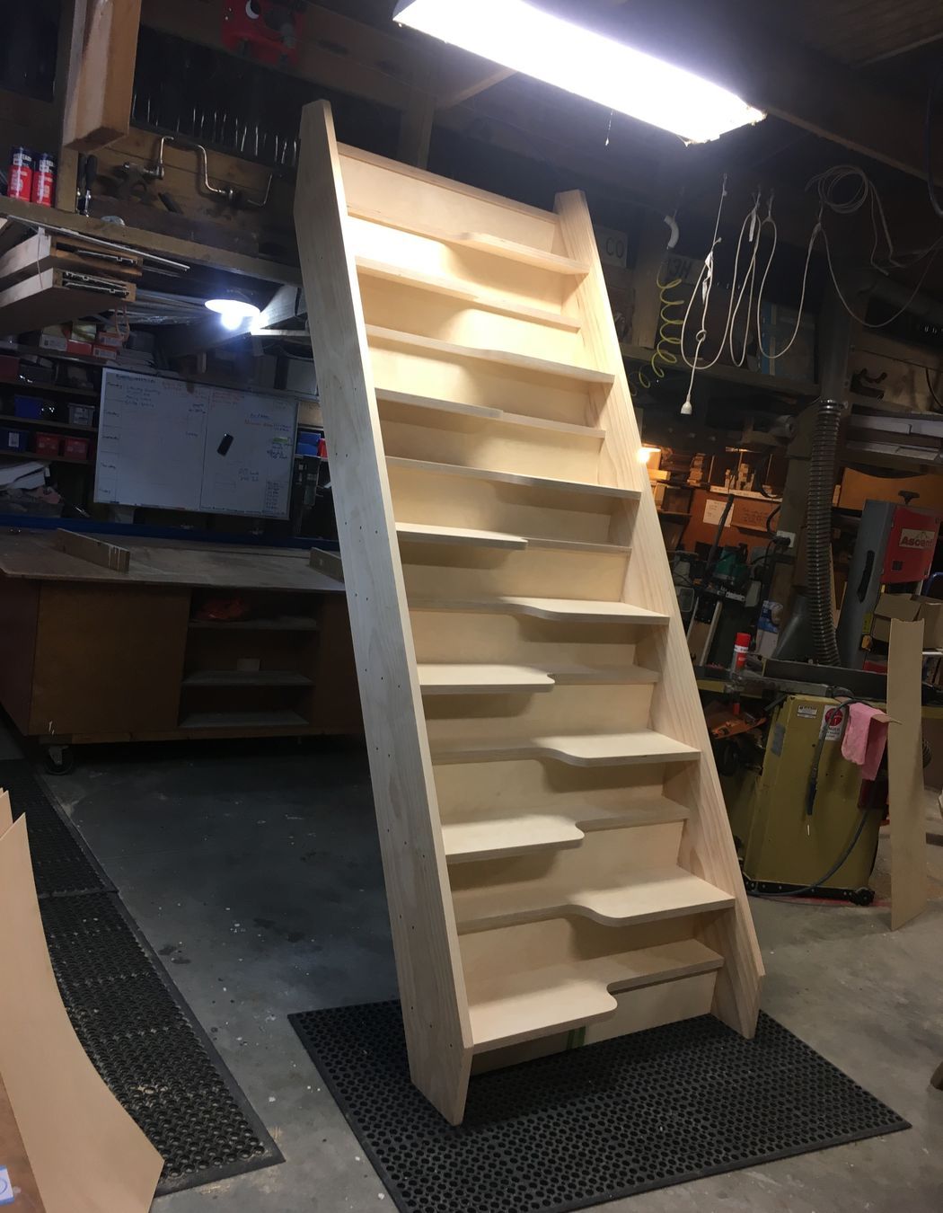 The way the treads are set up, it means they can be twice as steep as a normal set of stairs