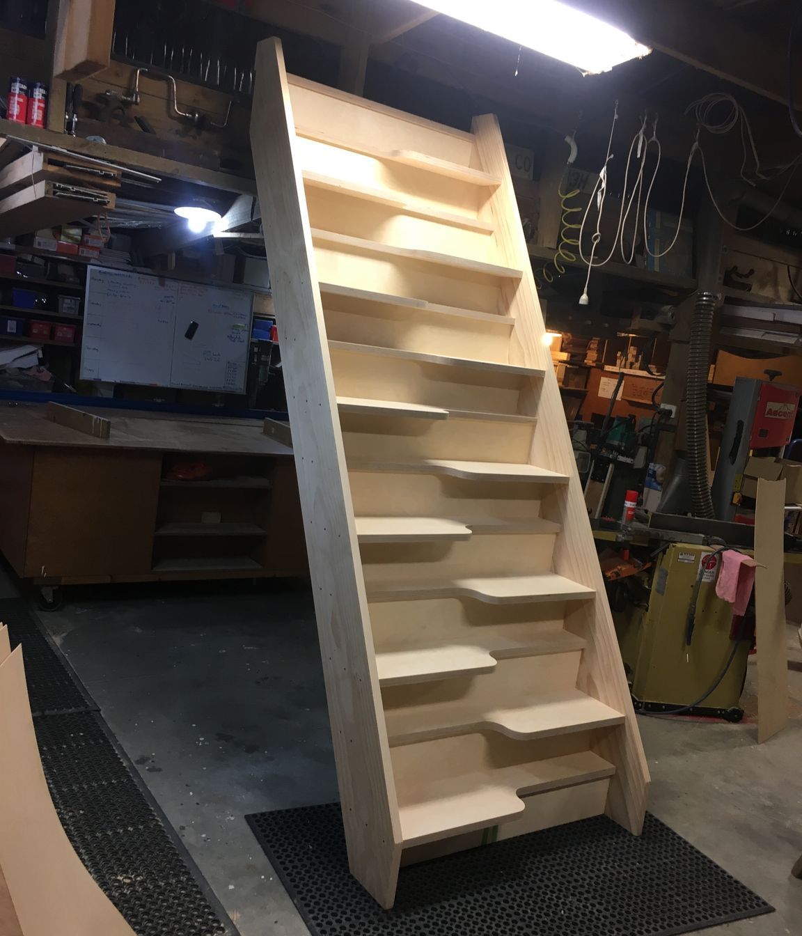 The way the treads are set up, it means they can be twice as steep as a normal set of stairs