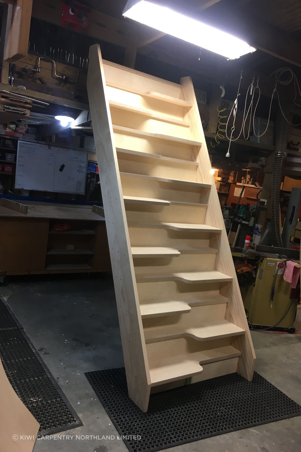 The way the treads are set up, it means they can be twice as steep as a normal set of stairs