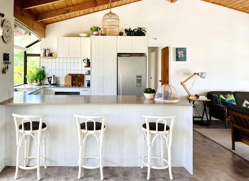 A Light, Coastal Kitchen Refresh for a Coromandel Bach