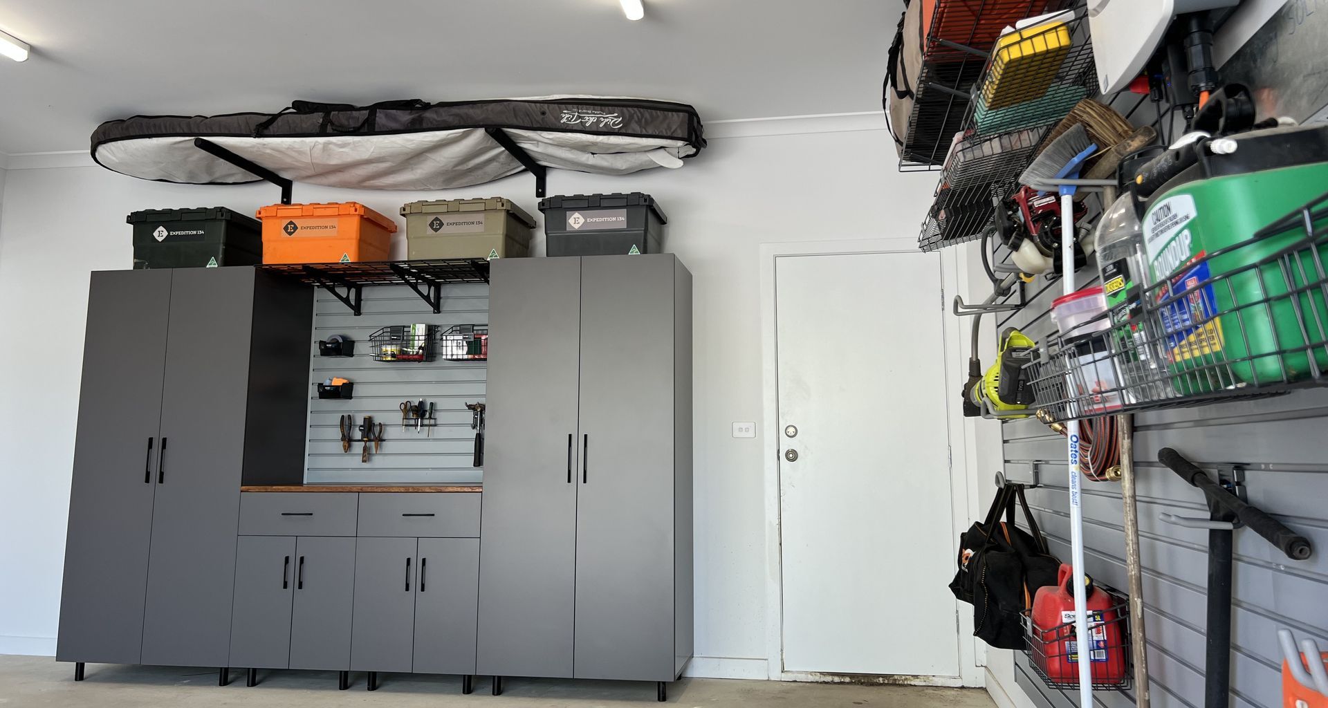 A father's dream garage, the ultimate playground. banner