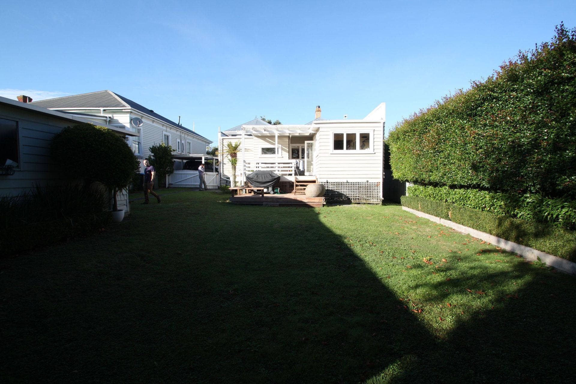 View of the property from the backyard prior to the renovation.