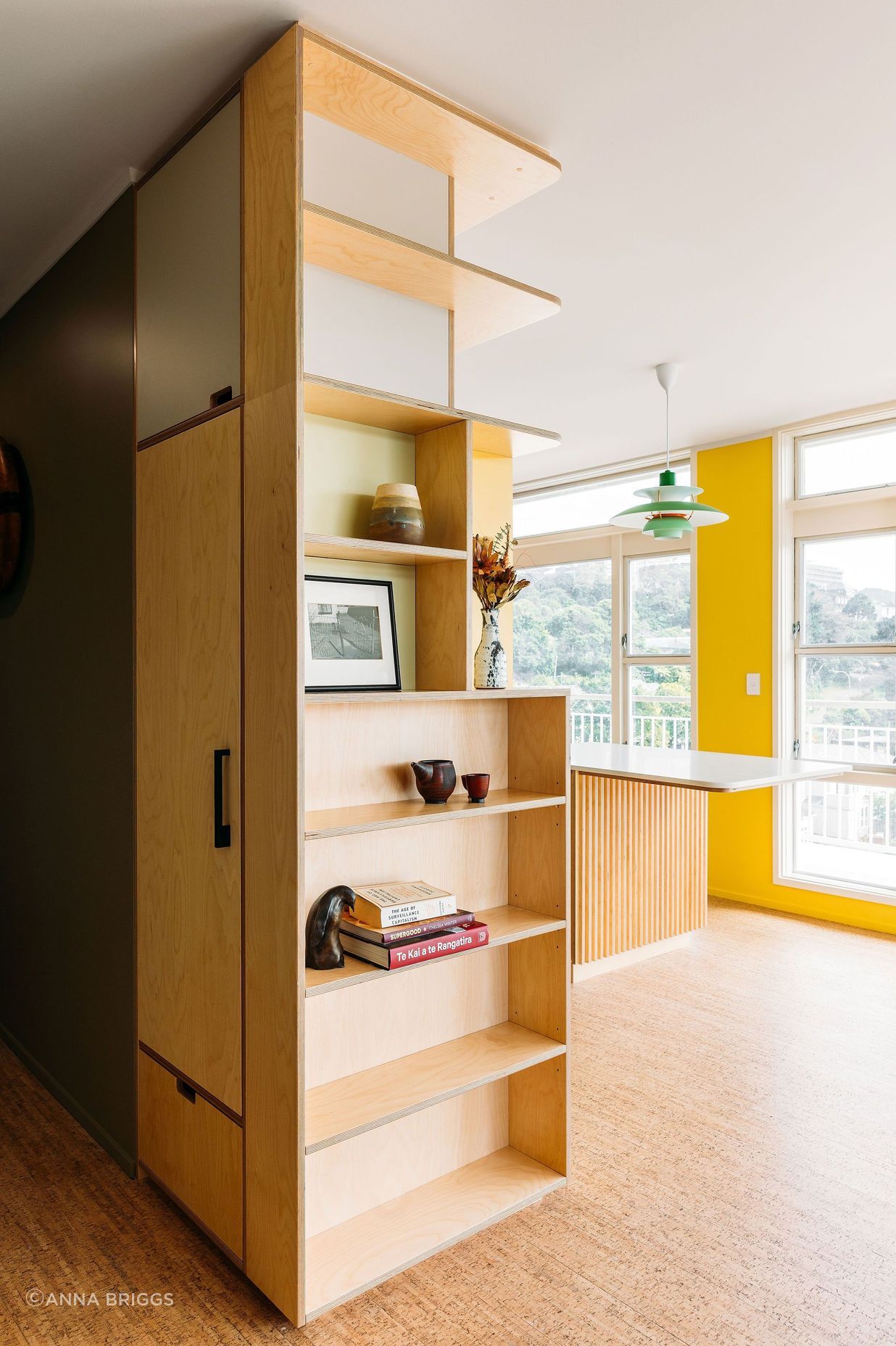 More storage was designed into the hallway.