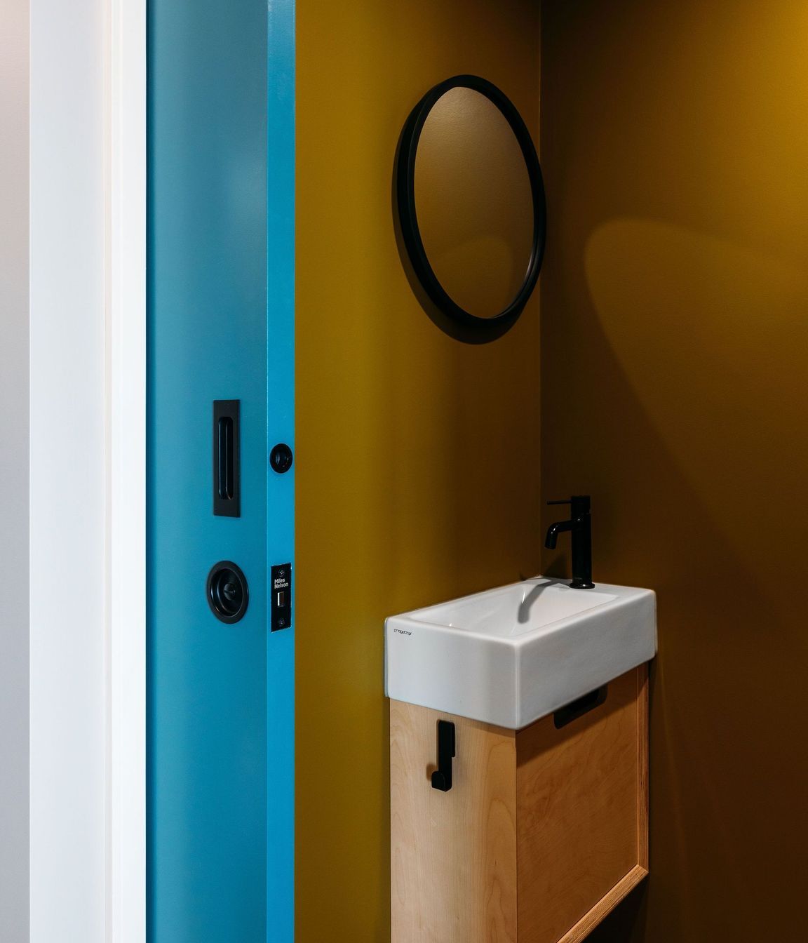 The colour palette reaches the toilet.