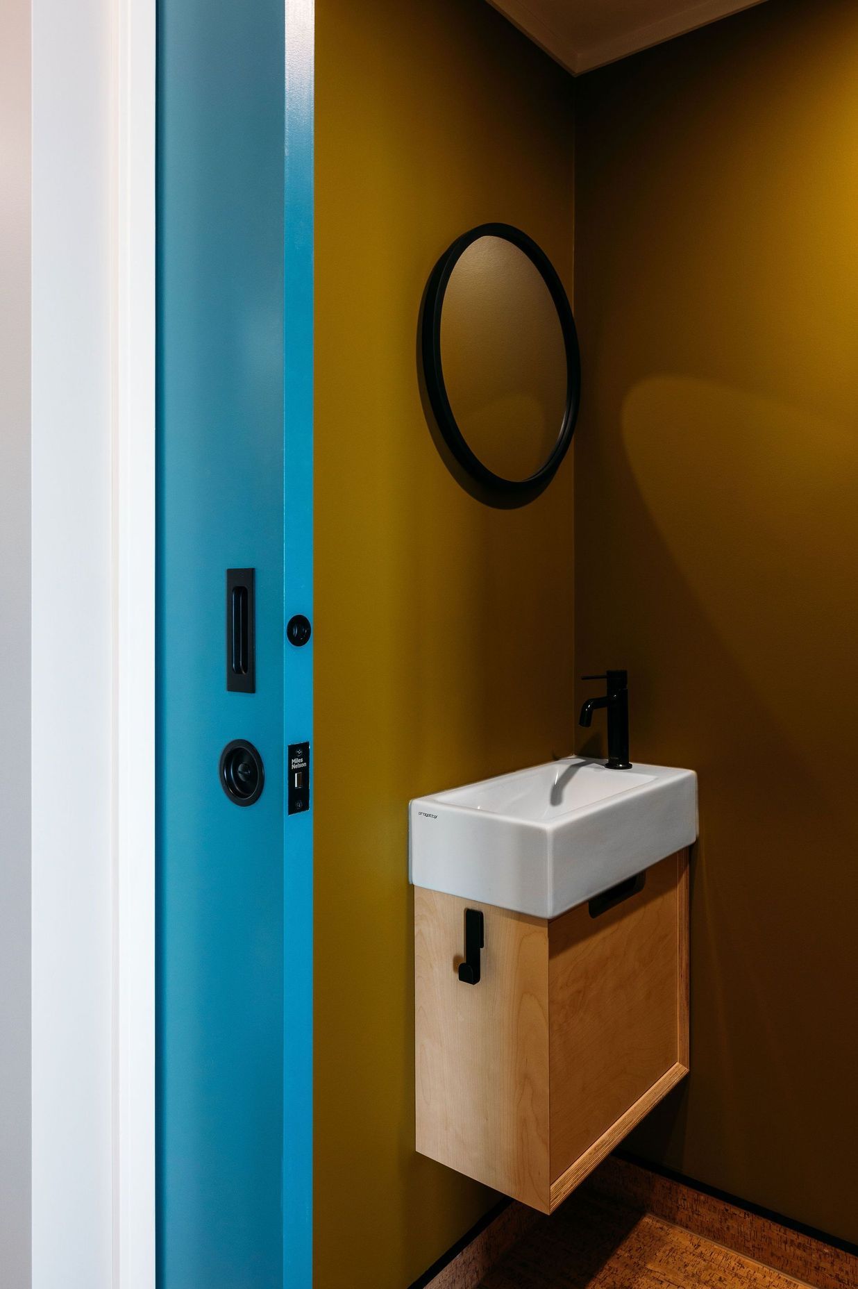The colour palette reaches the toilet.