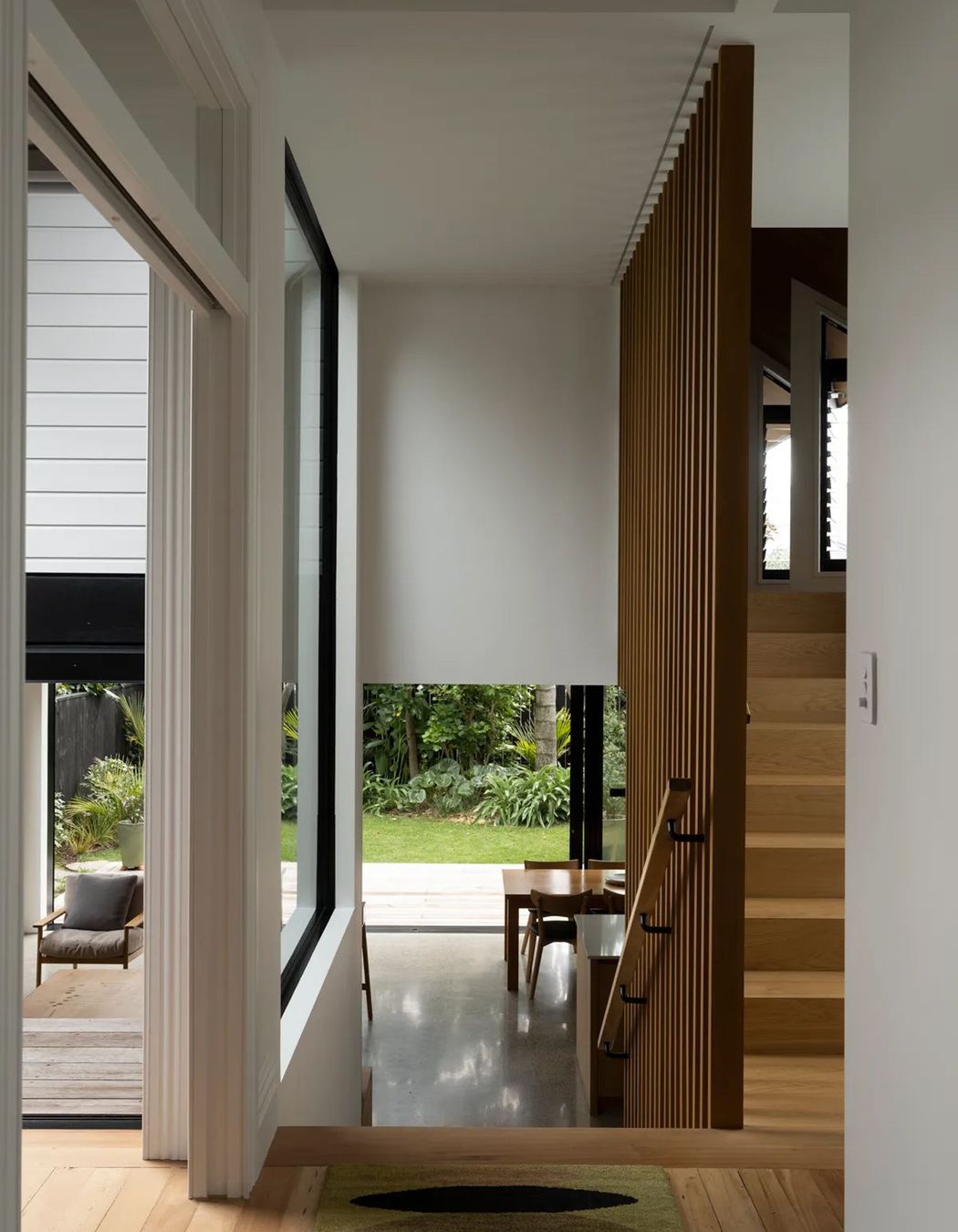 The split-level design makes the most of a sloping site.