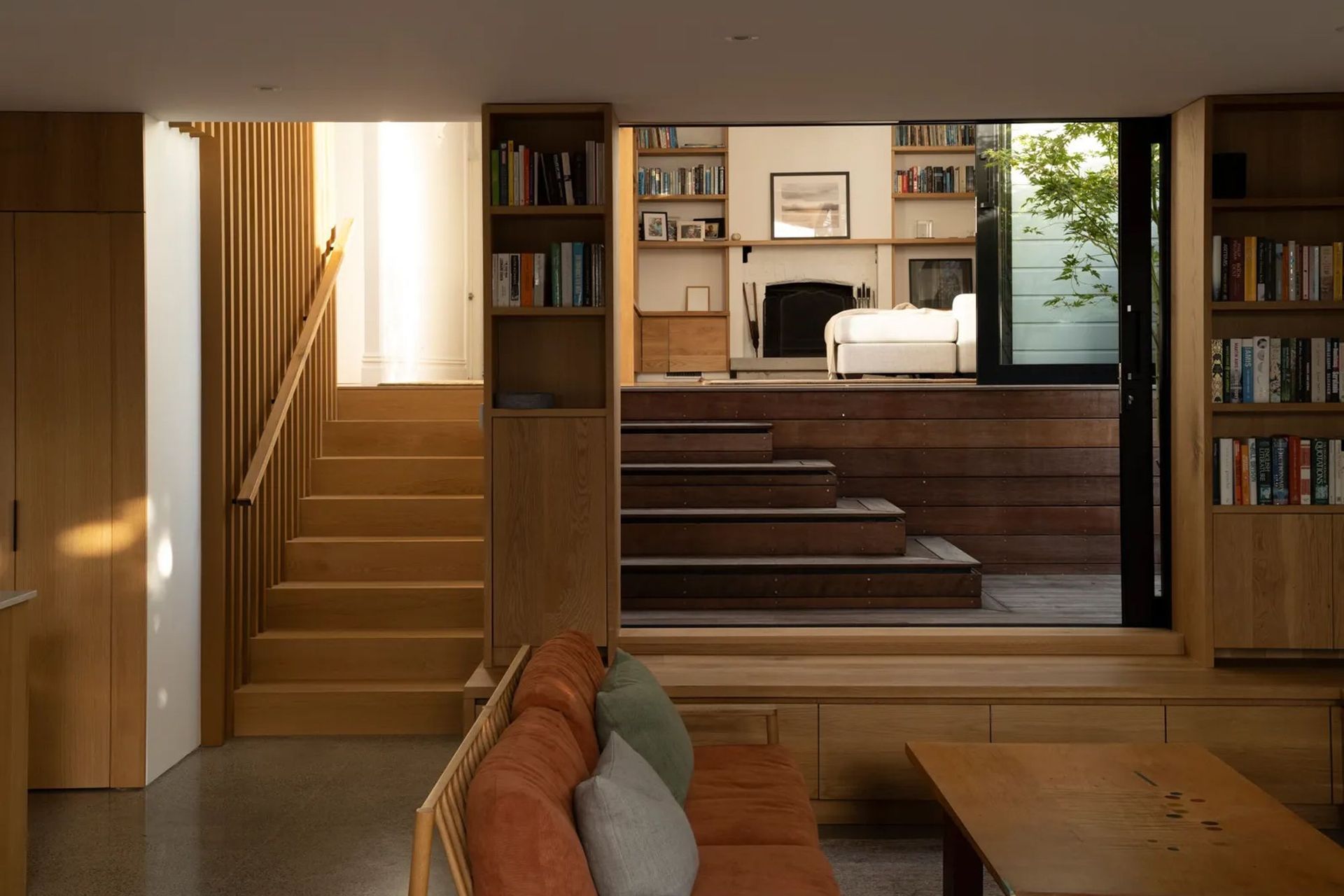 “We used the original villa for the kids' bedrooms, bathrooms and laundry, and we also carved out a second living area in the northwestern corner,” says Jonathan. “The courtyards are lovely spaces because they allow light deep into the house and create ambiguity between indoors and out.”