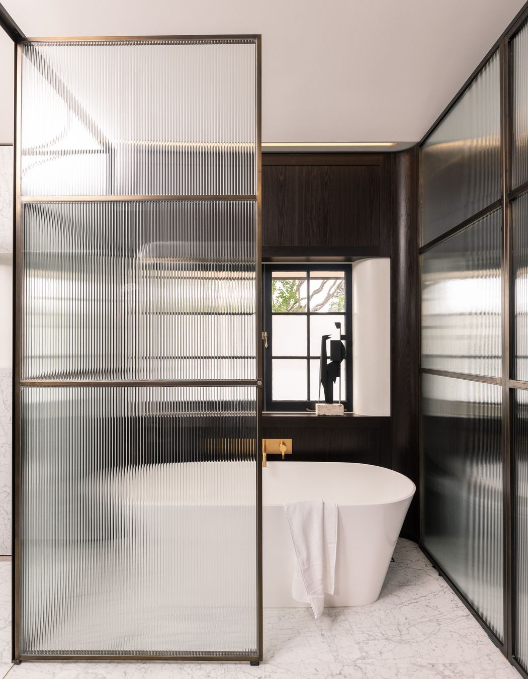 Creating privacy through fluted doors