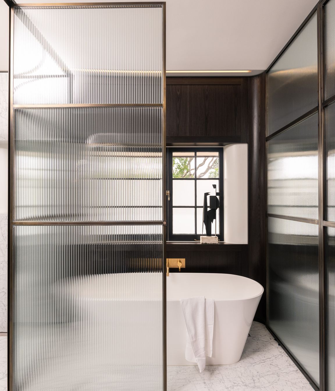 Creating privacy through fluted doors