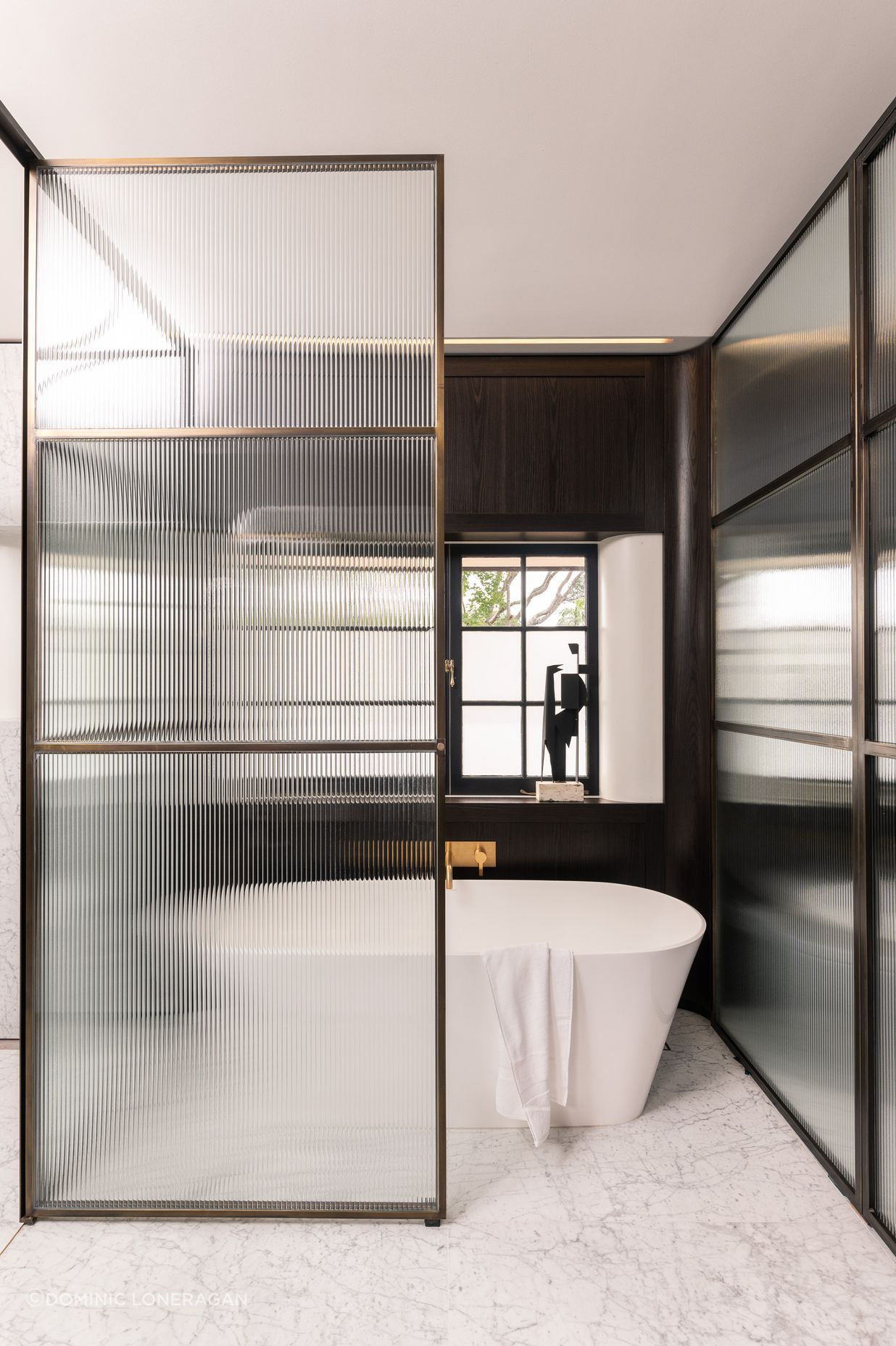 Creating privacy through fluted doors