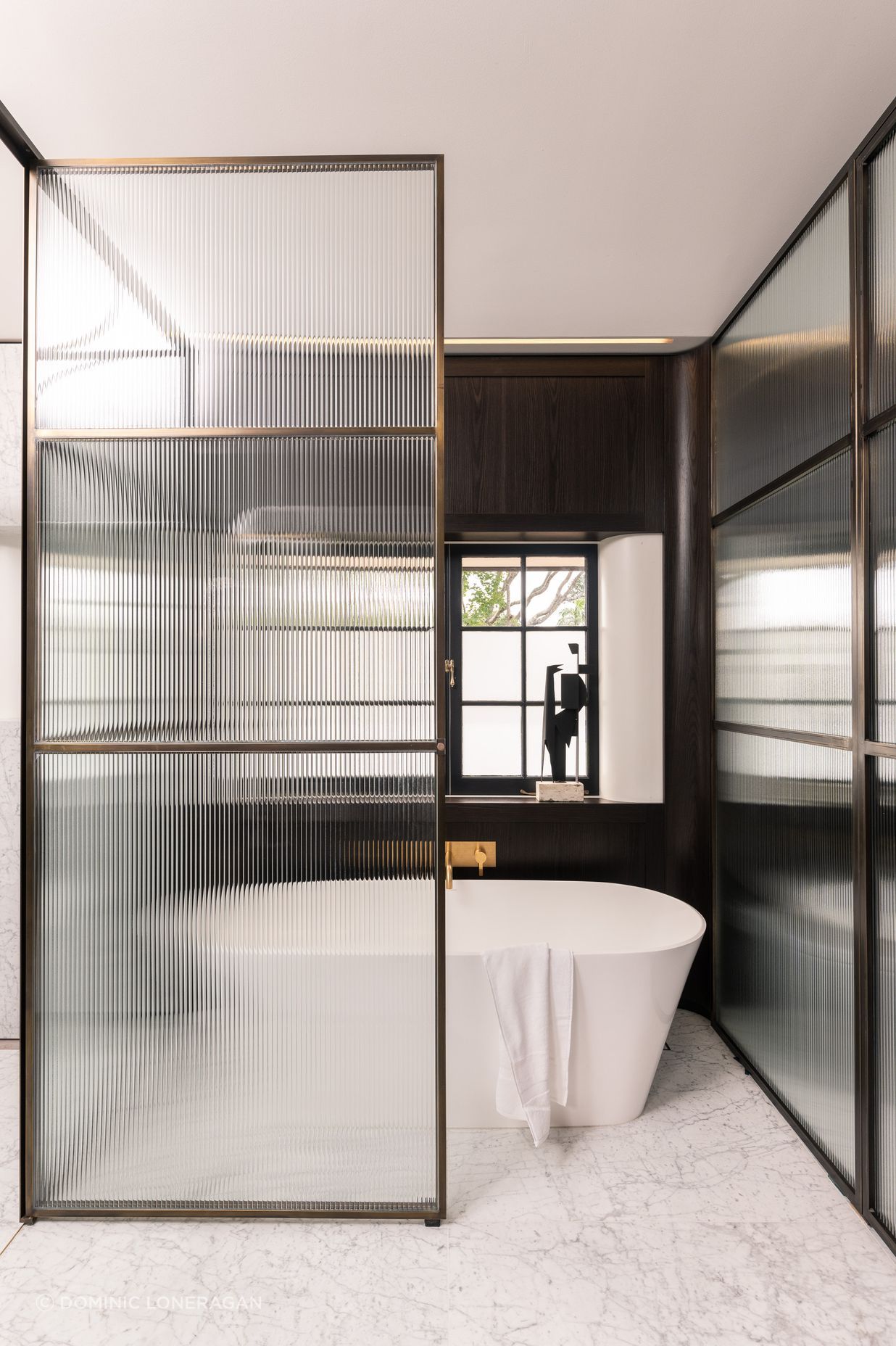 Creating privacy through fluted doors
