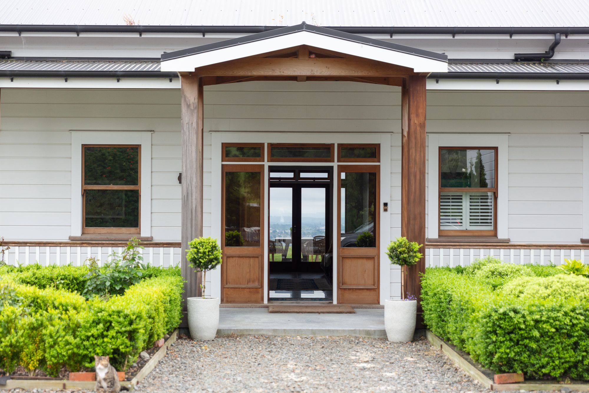 These beautiful entrance doors help to frame an incredible view.