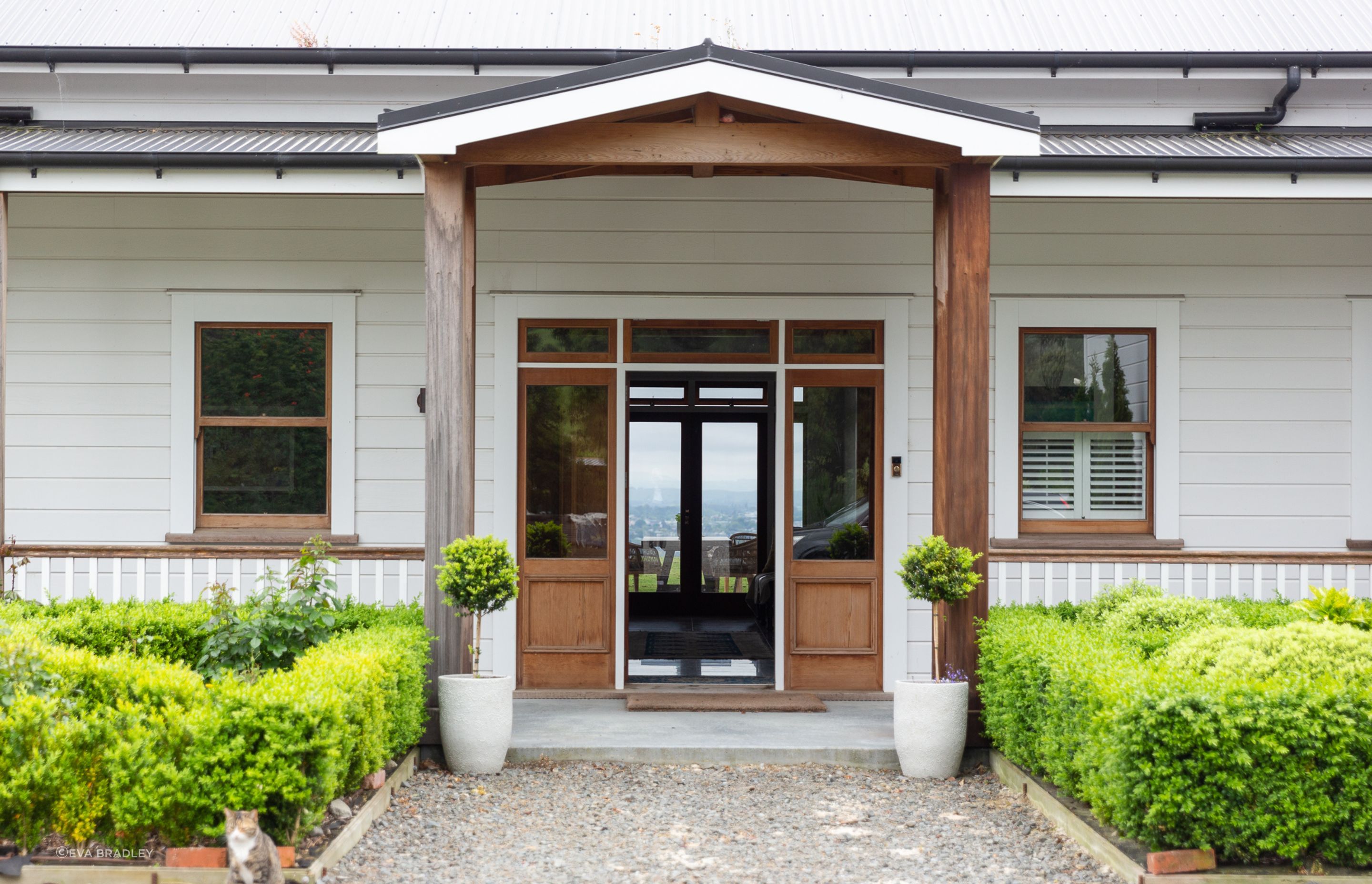 These beautiful entrance doors help to frame an incredible view.