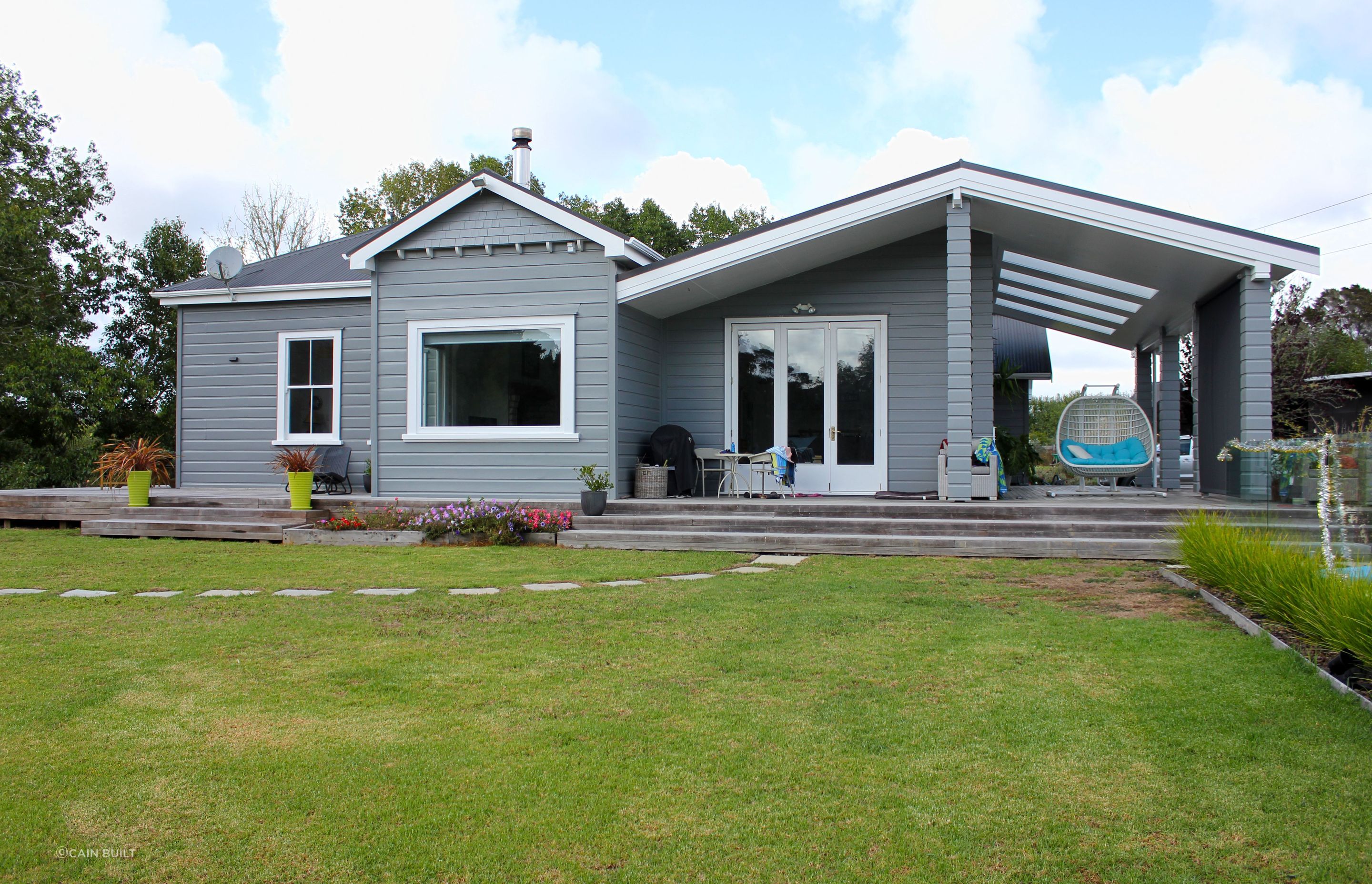 Cain Built - Coatesville Bungalow renovation- covered deck, new timber joinery and landscaping