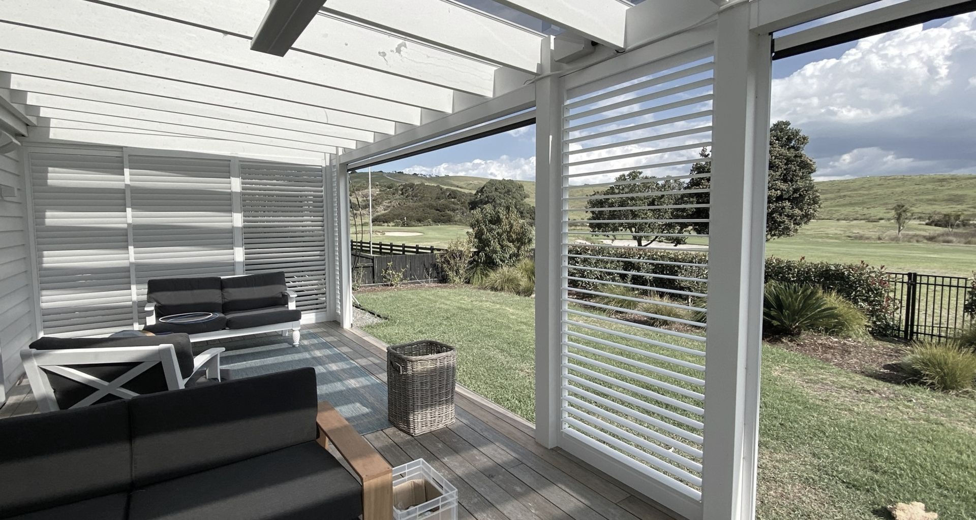Outdoor Room and Louvrelite 88 Sliding Shade System banner