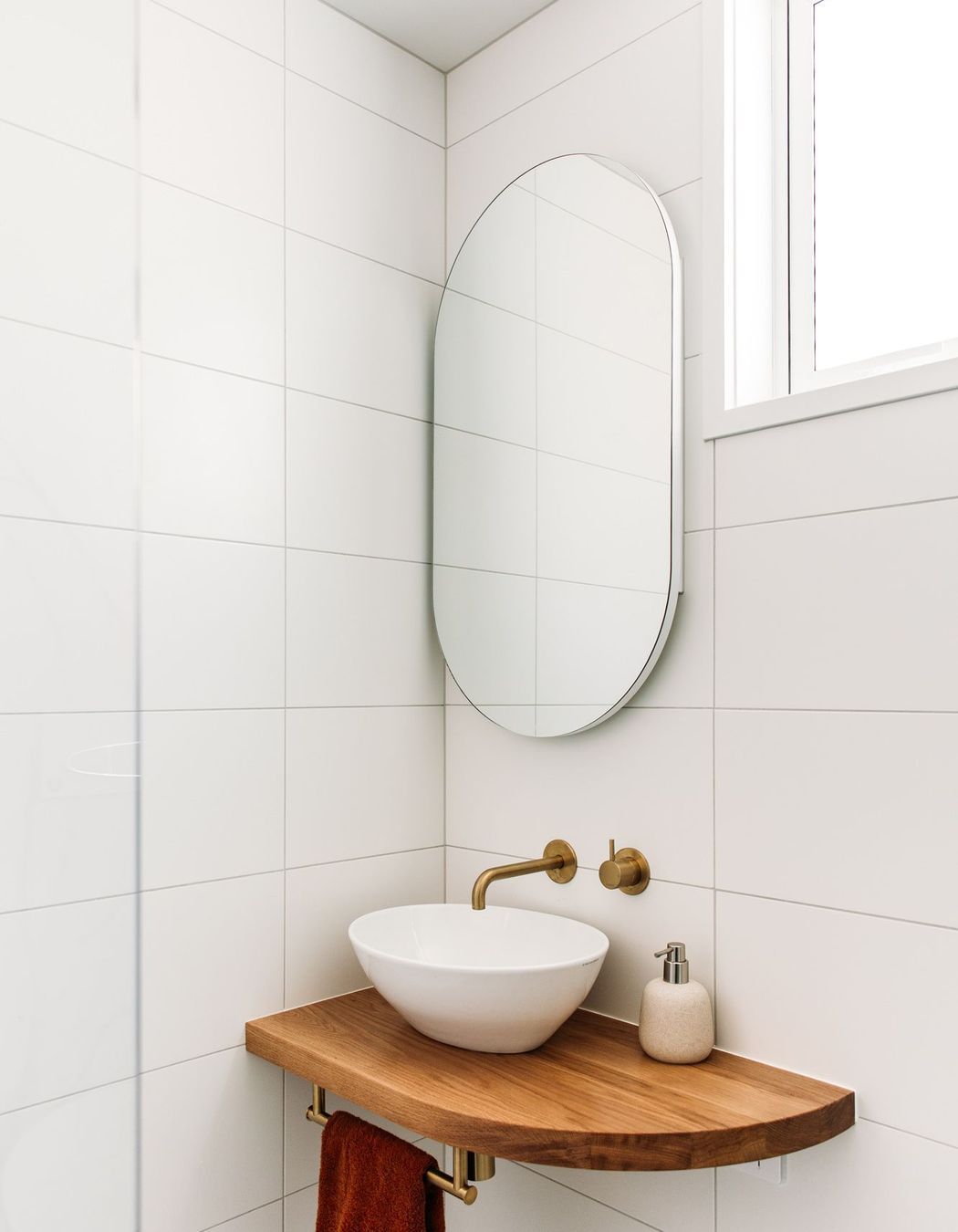 Gorgeously simple basin and vanity.