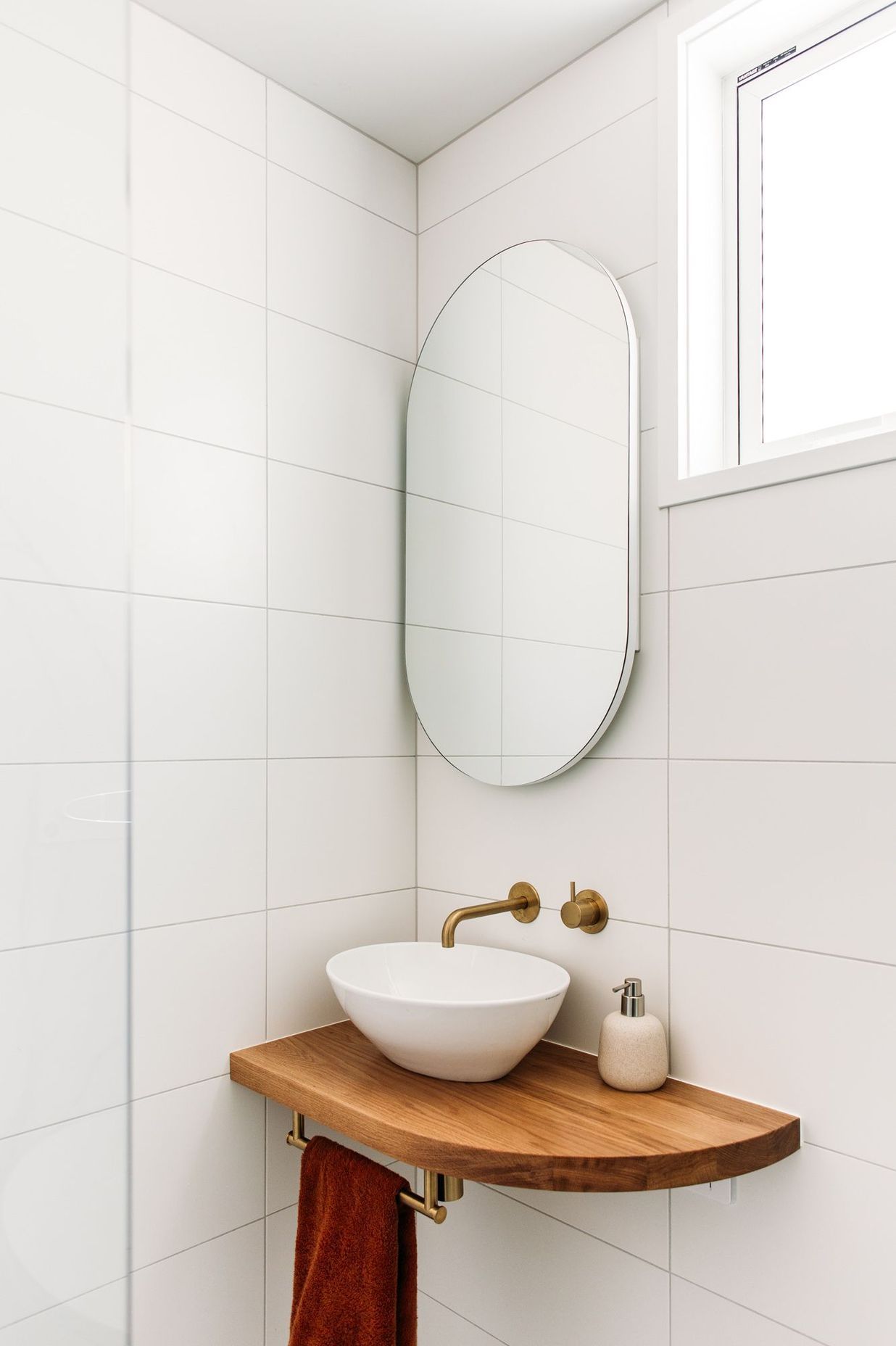 Gorgeously simple basin and vanity.