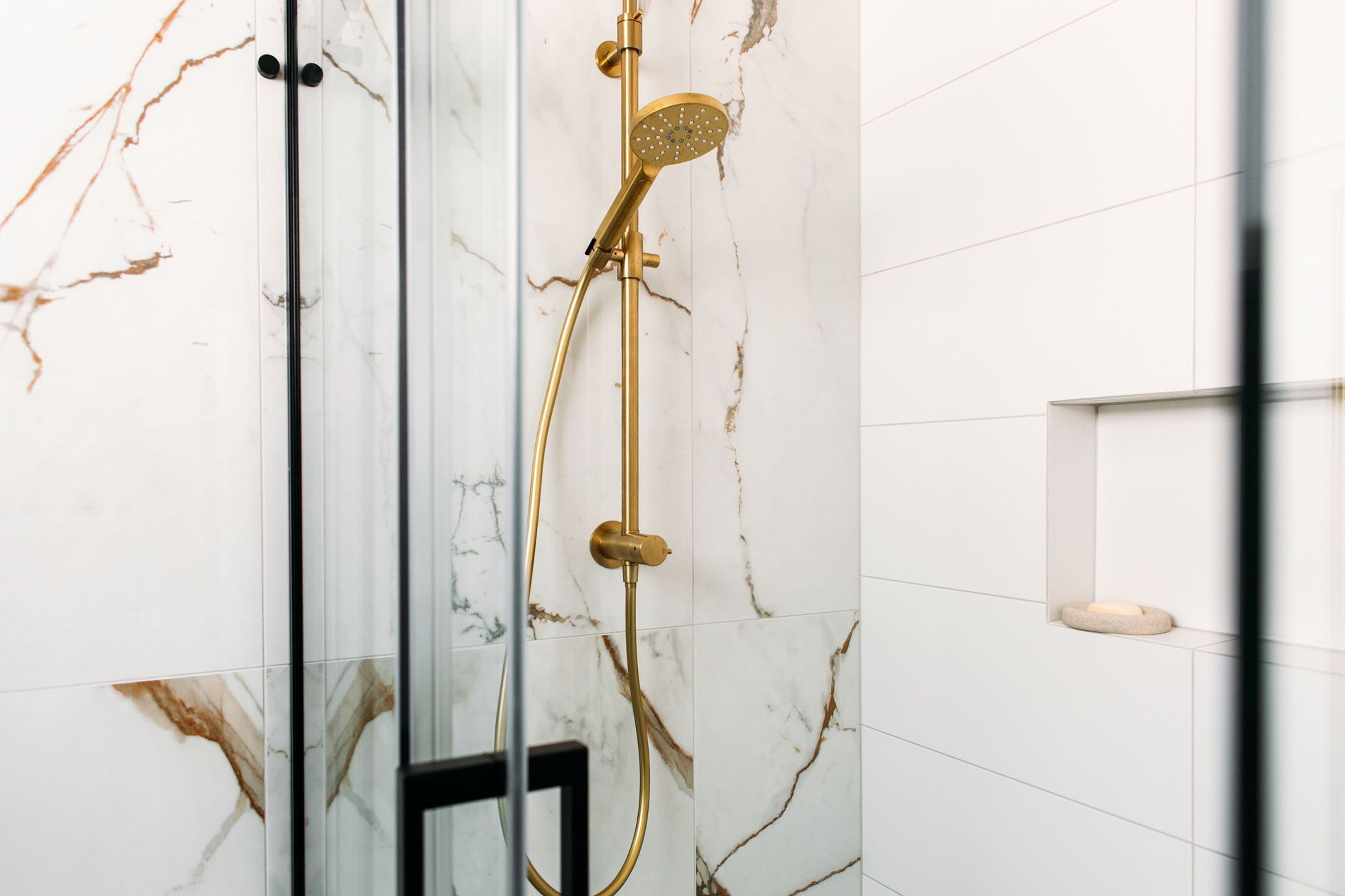 Tiled bathroom details.
