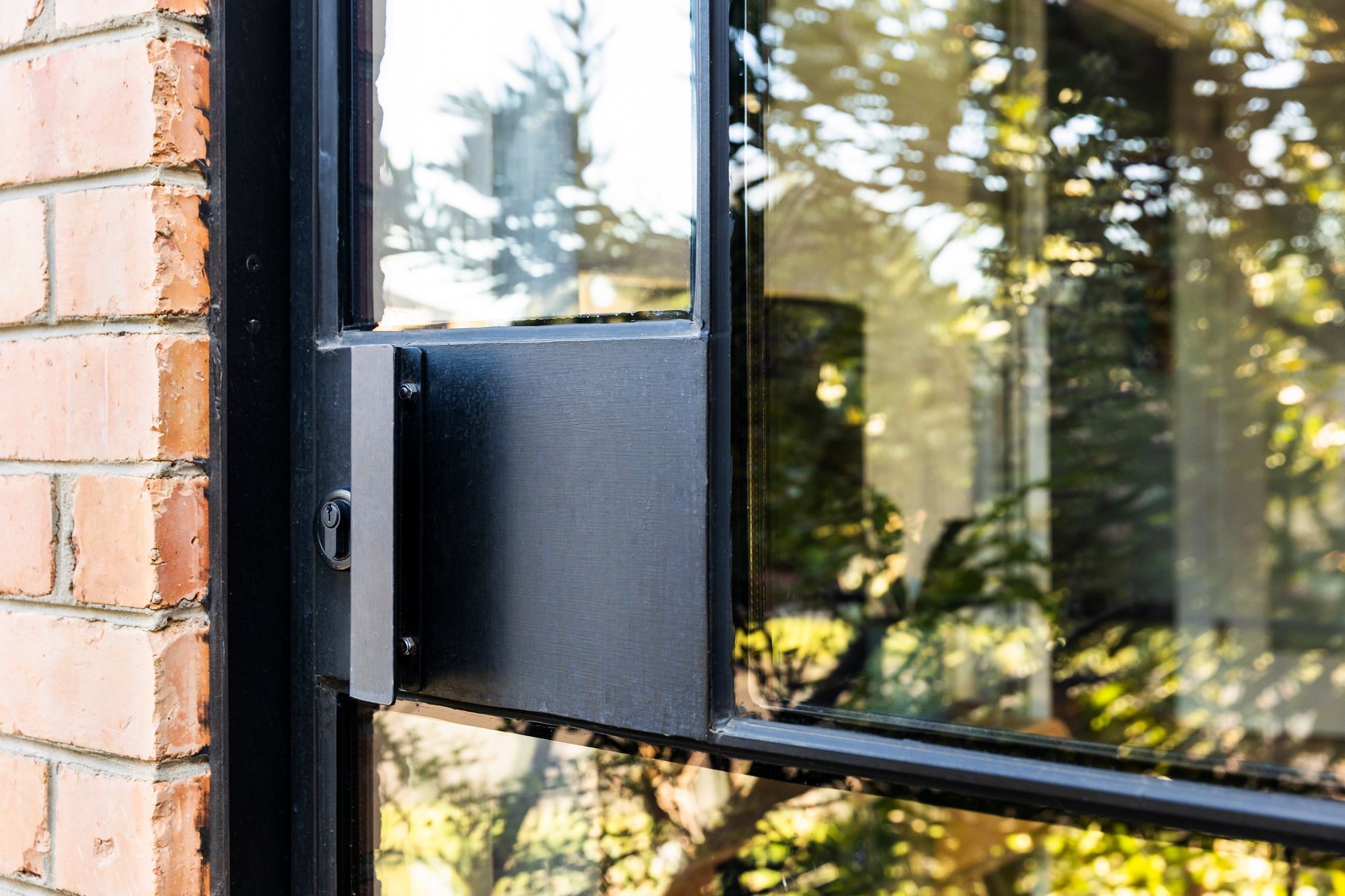 Steel framed door detail