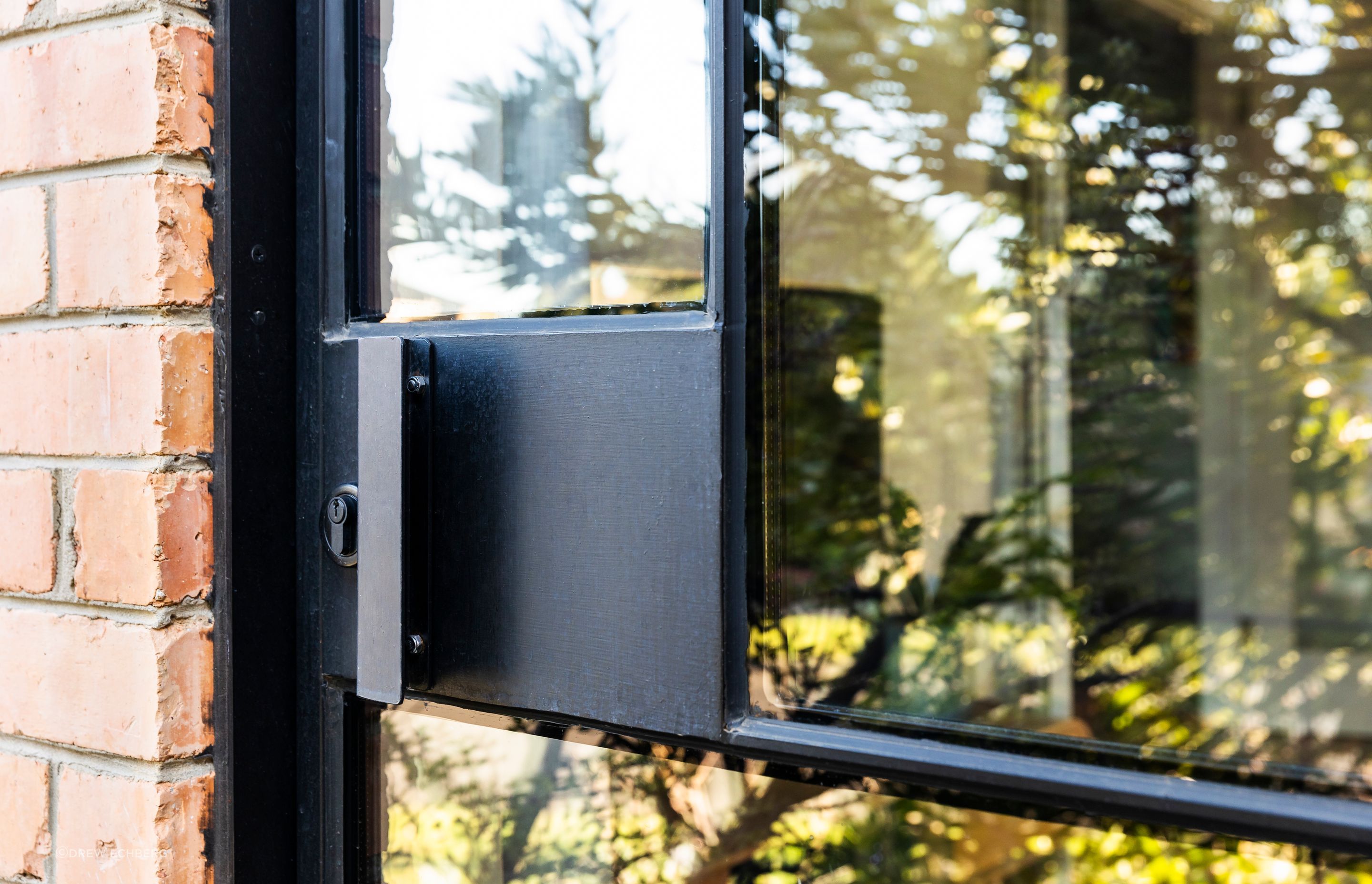 Steel framed door detail