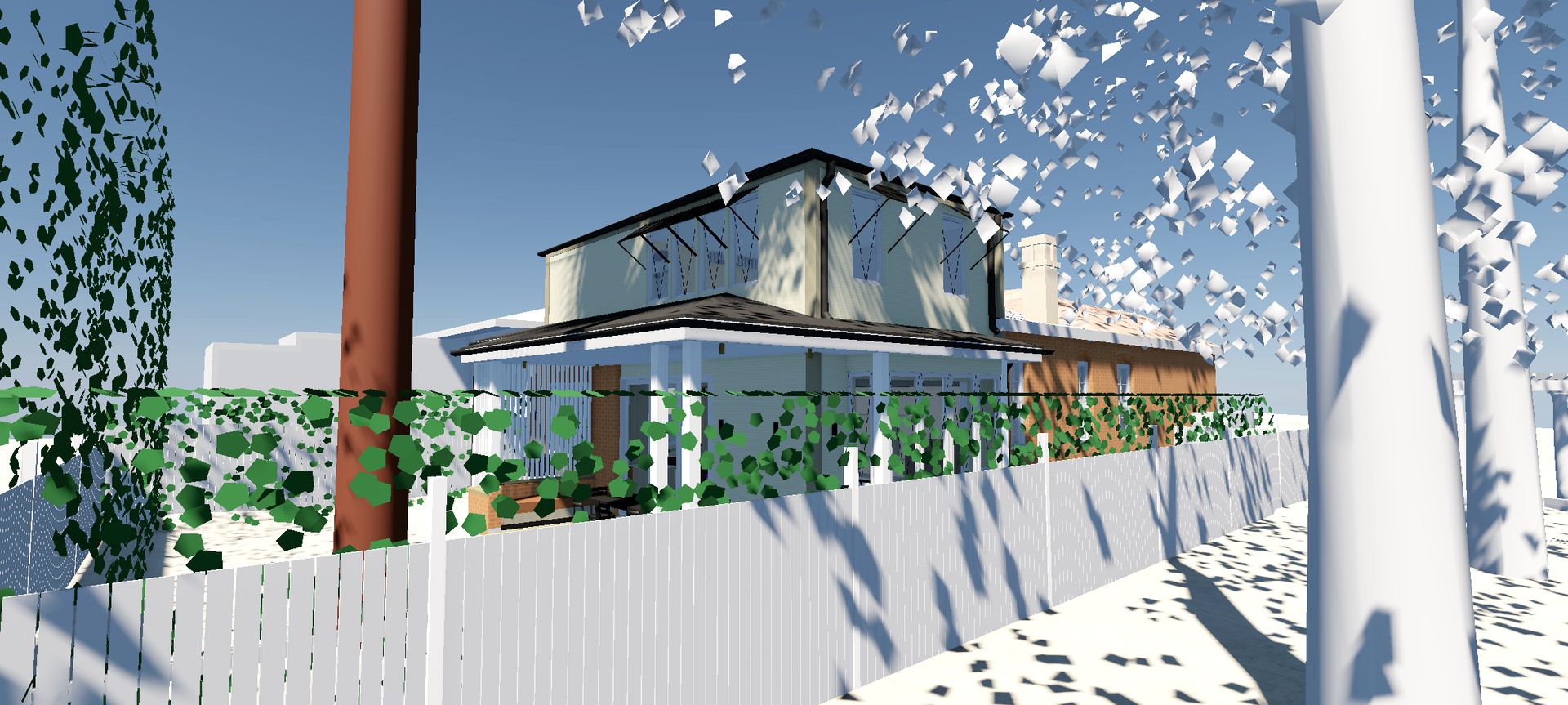 View of the proposed development as viewed from the adjacent park.