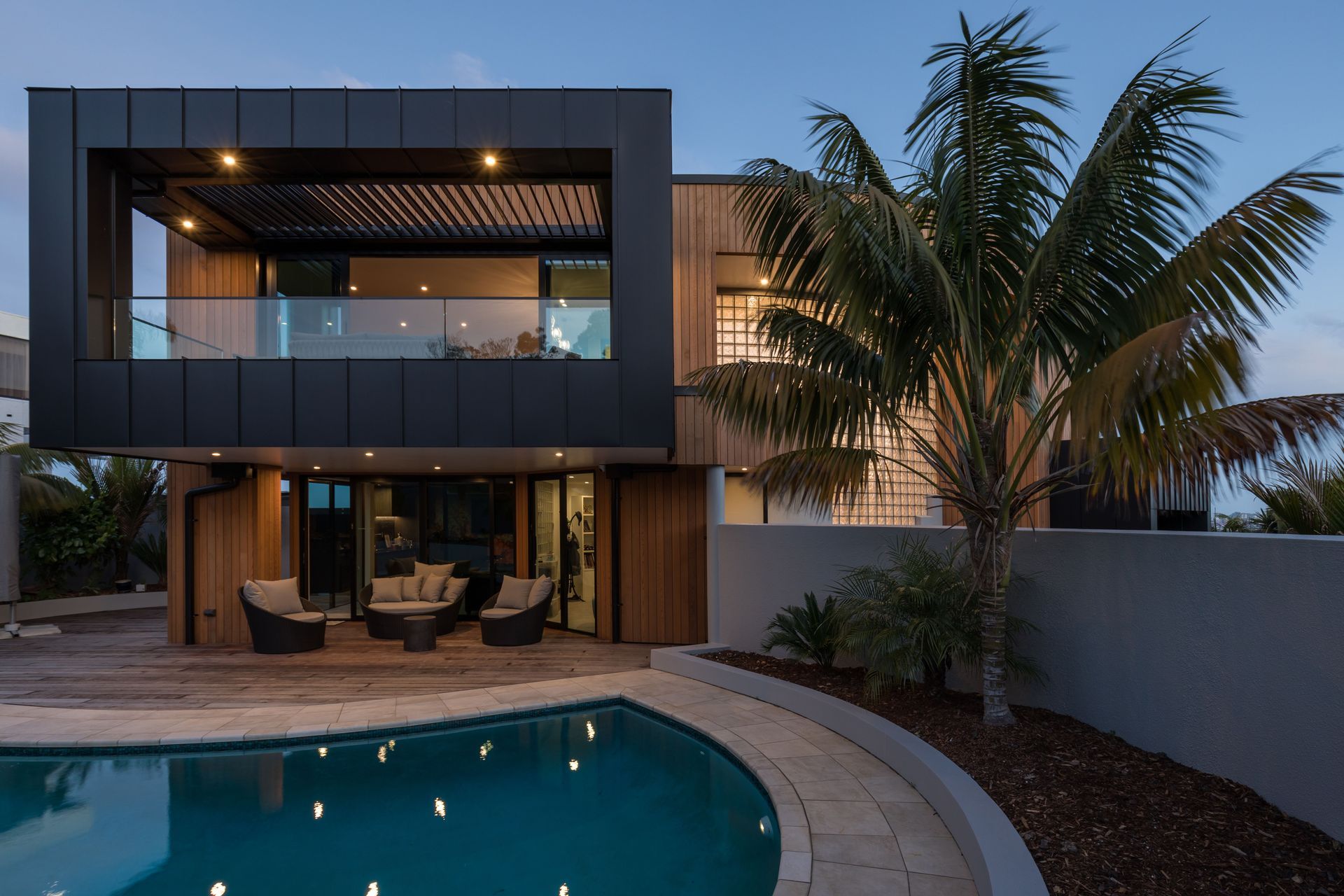 To answer the homeowners' request for a watertight home, the array of exterior cladding materials were chosen for their 'minimal penetration' attributes.