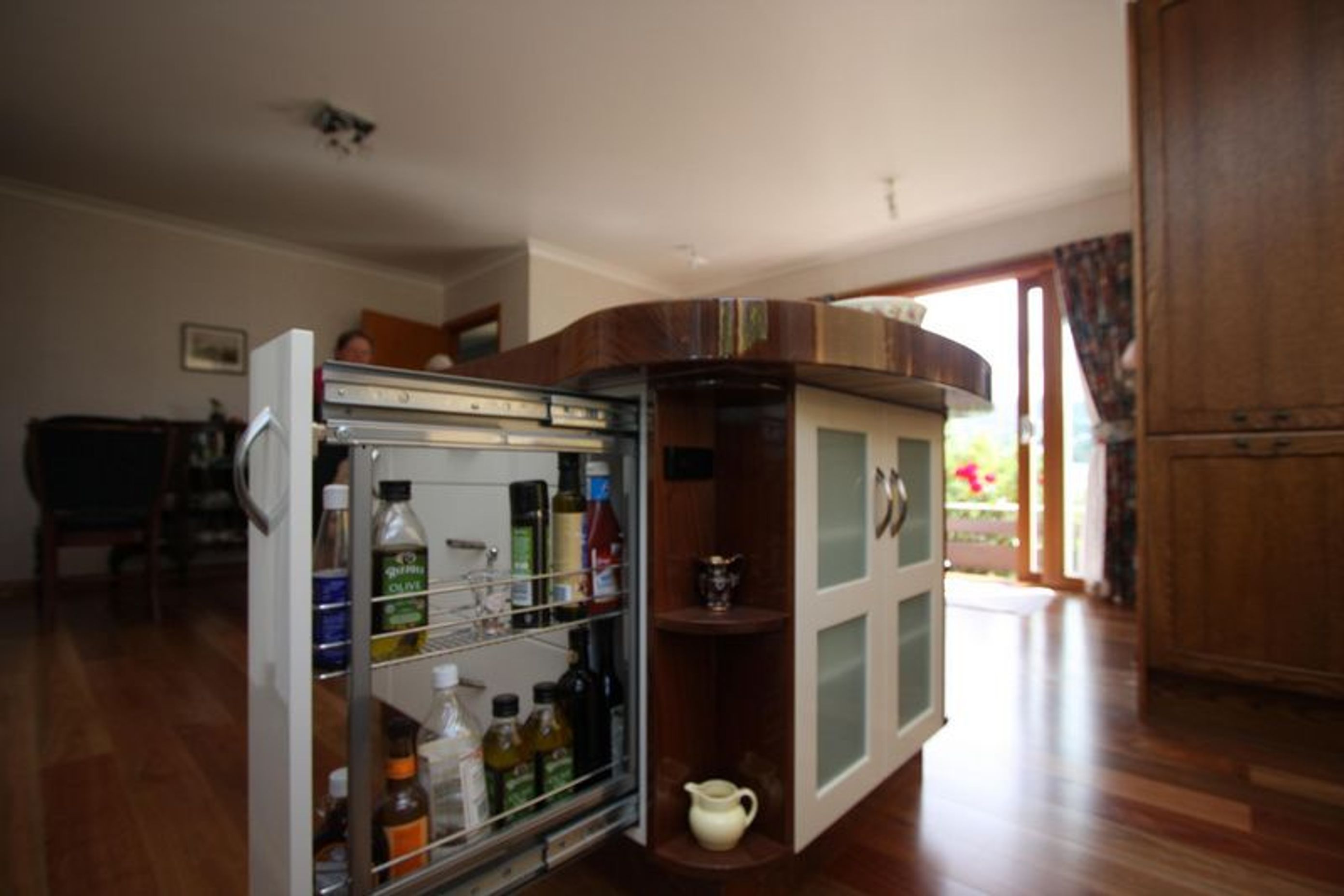 Pull out drawer in the kitchen island