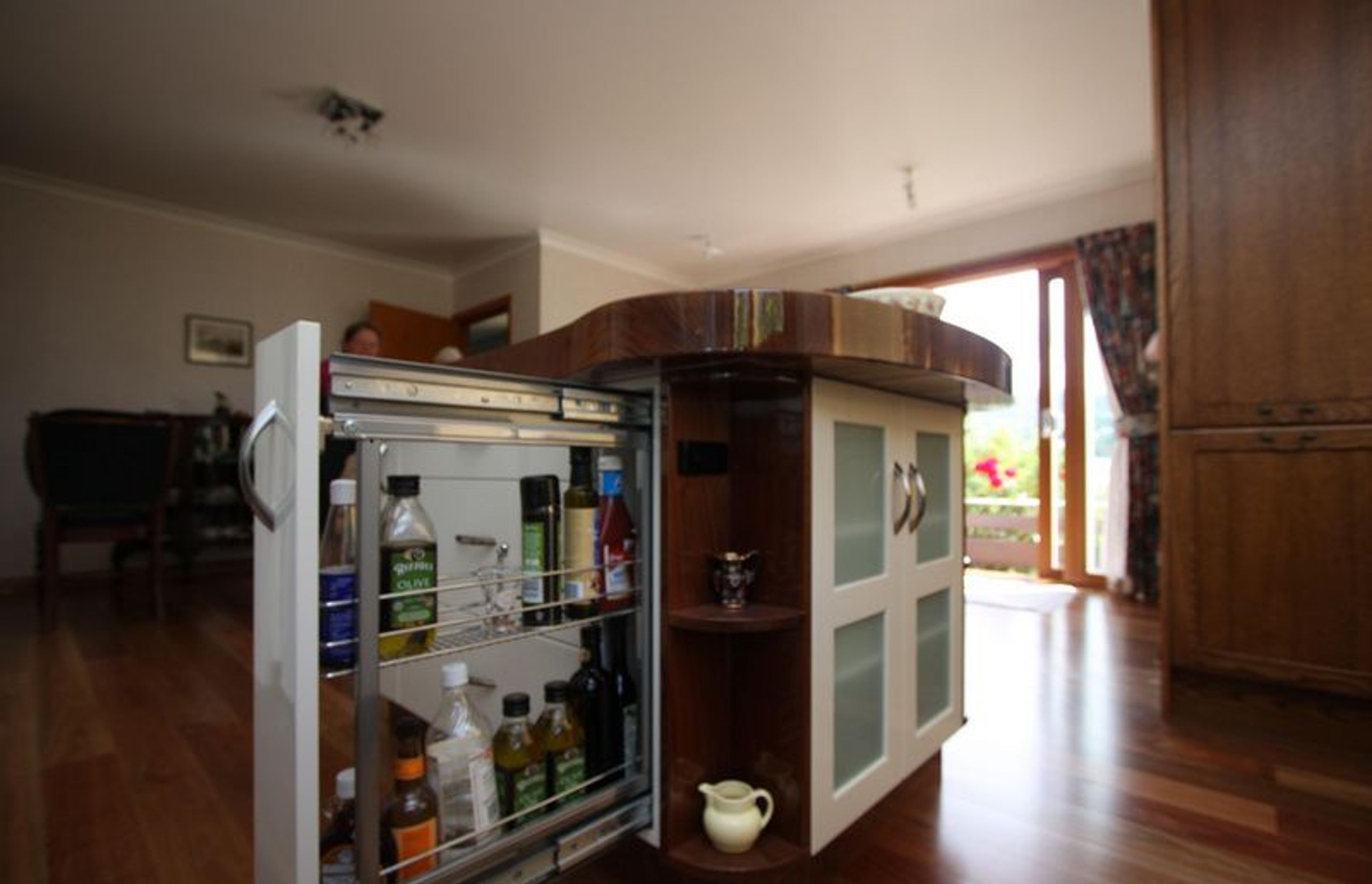 Pull out drawer in the kitchen island