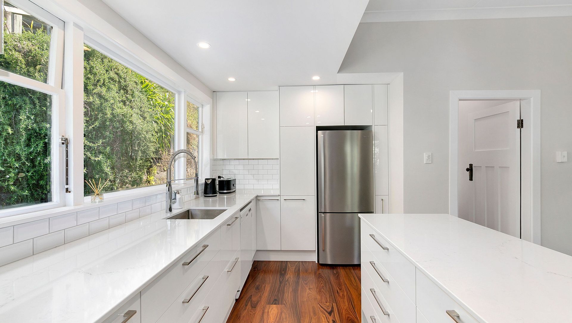 A Modern, Social Kitchen and Dining Room, in Brooklyn, Wellington banner