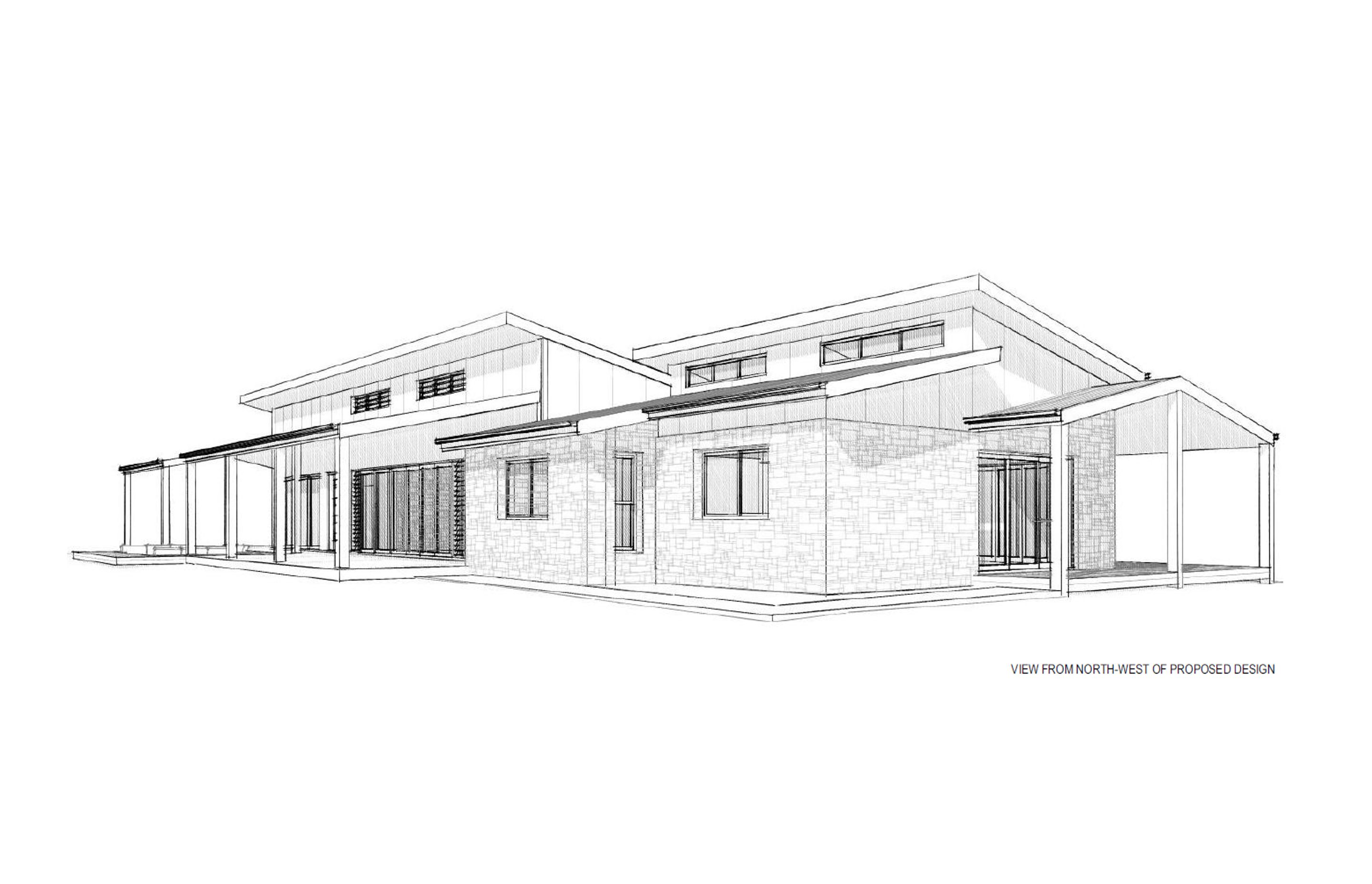 3D Sketch Perspective - Proposed redesign to incomplete end of house