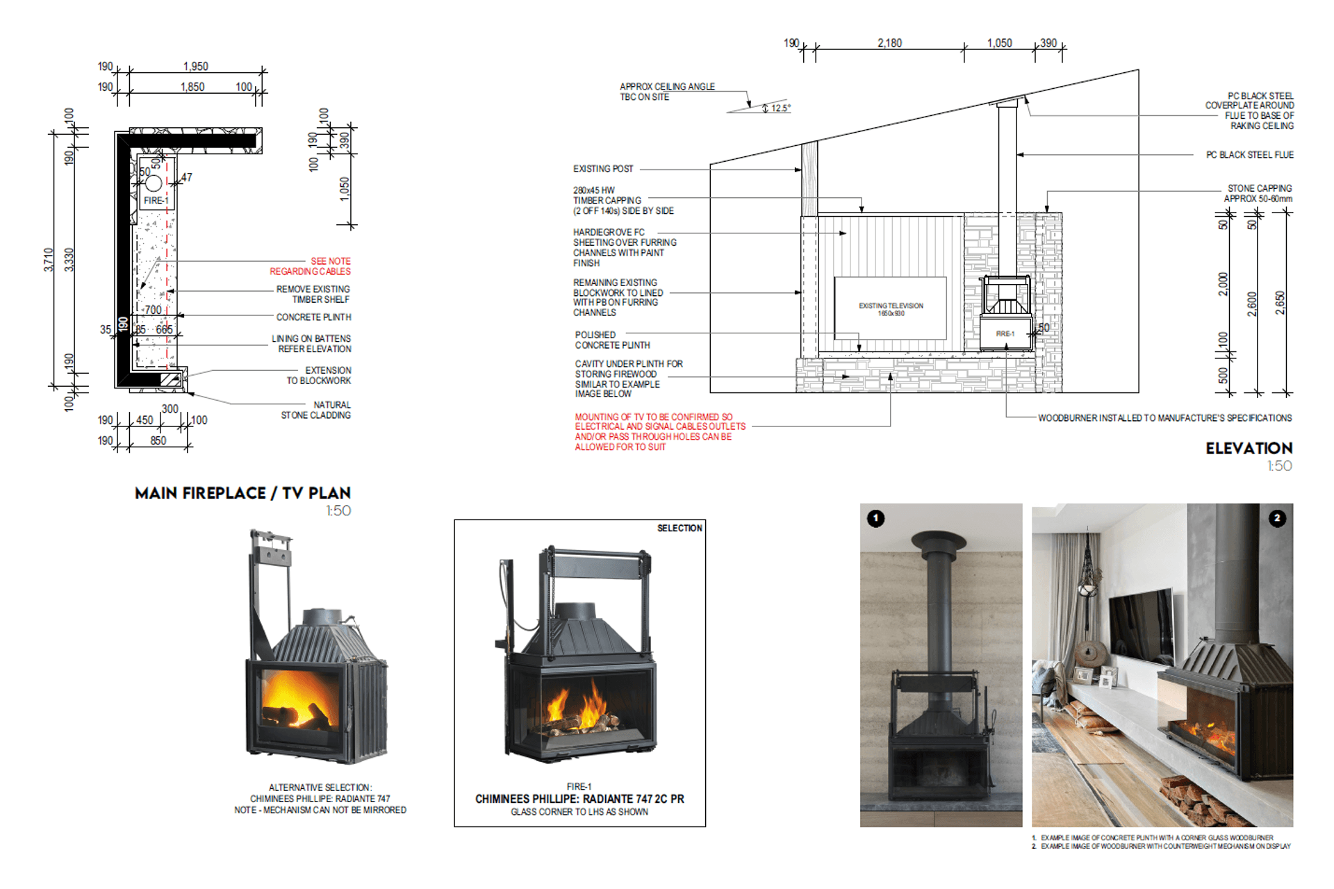 Fireplace Working Drawing (Preliminary Revision Only)