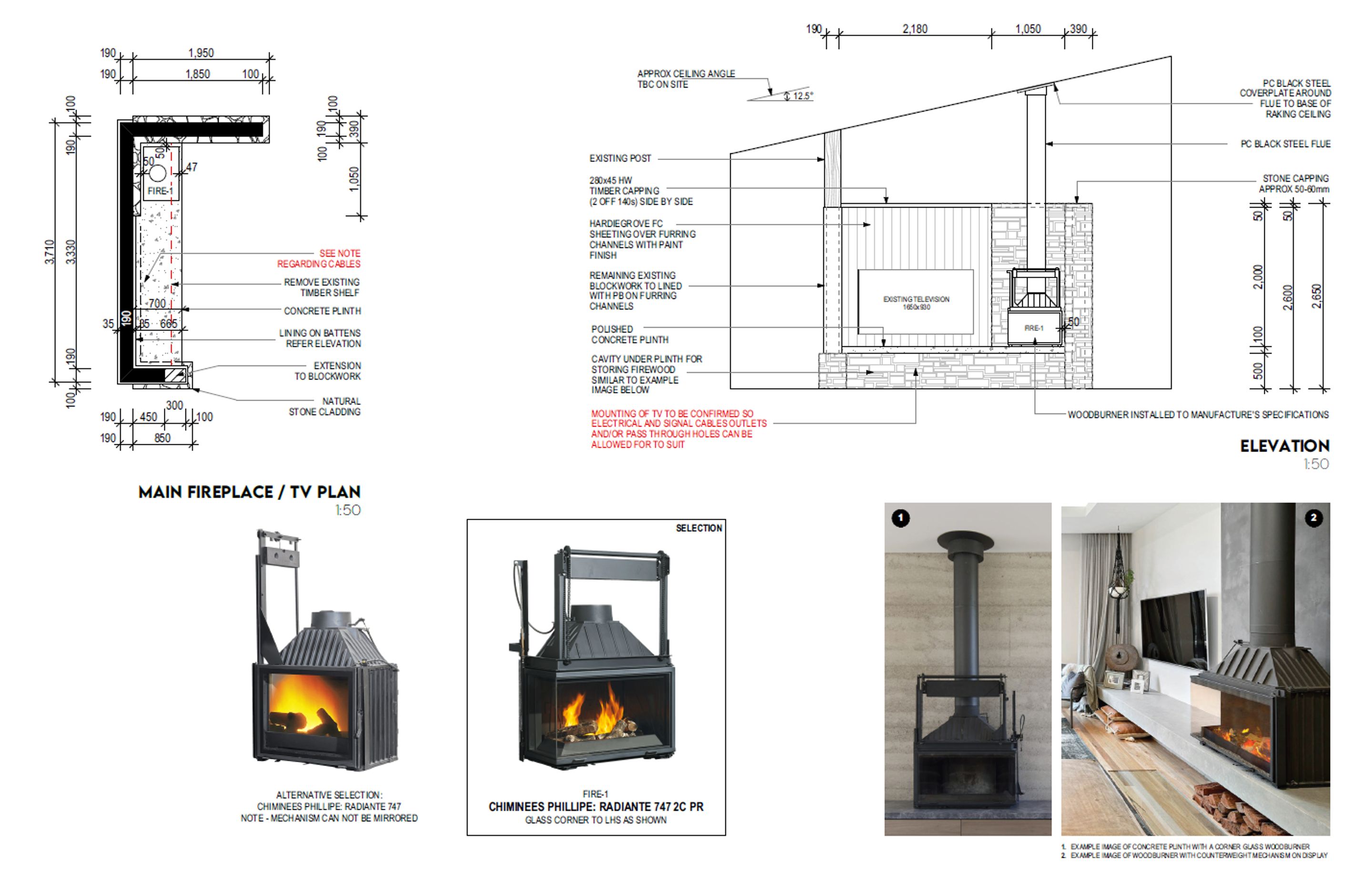 Fireplace Working Drawing (Preliminary Revision Only)