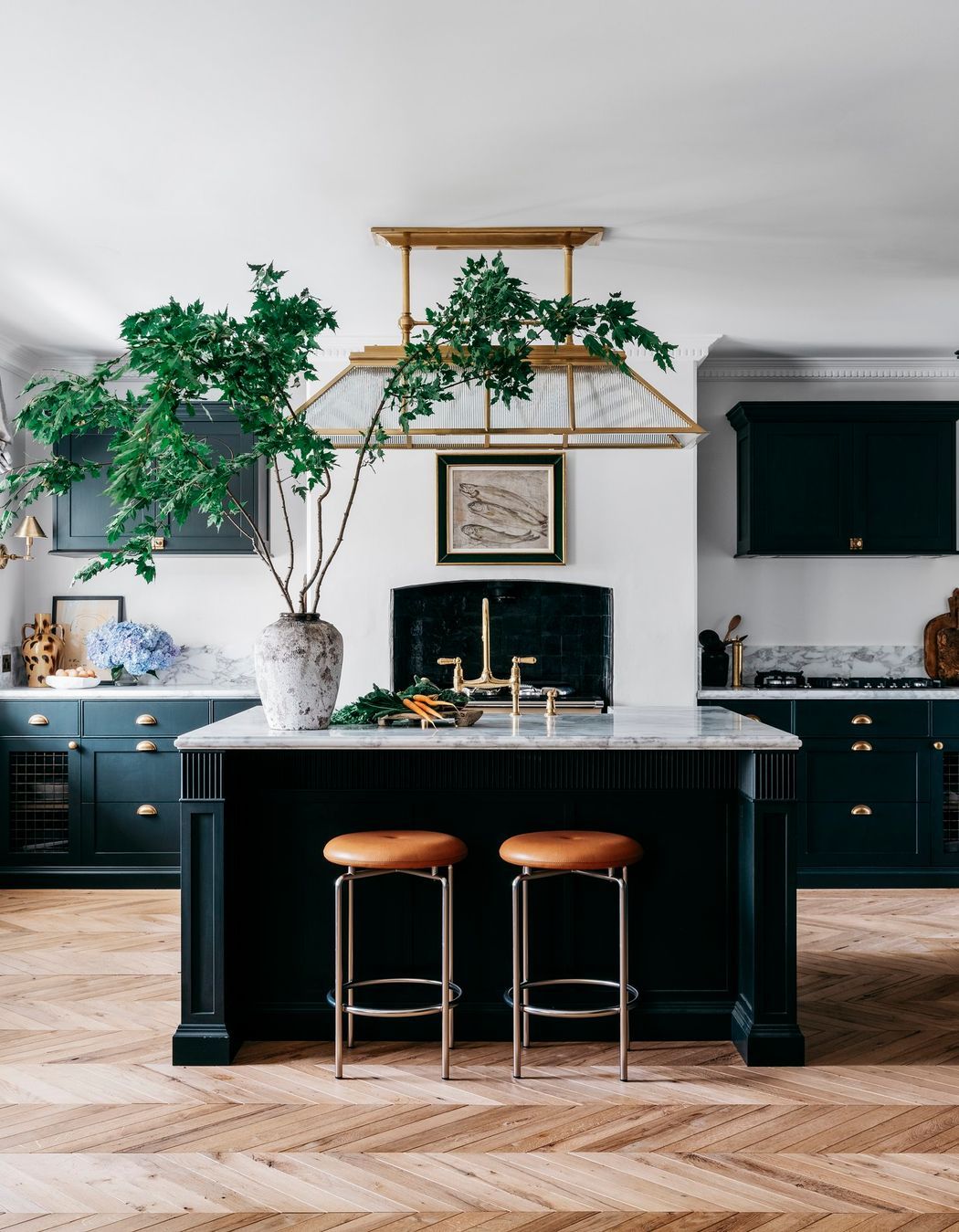 Restored 1877 kitchen boasting refined luxury