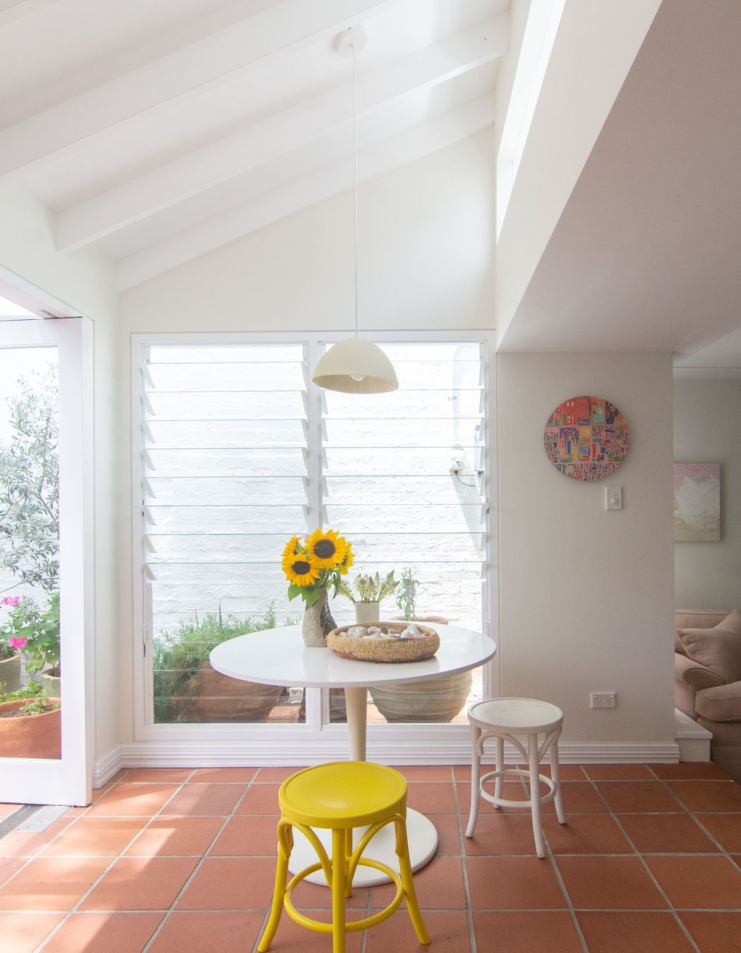 Light filled space with natural ventilation from the added louvers