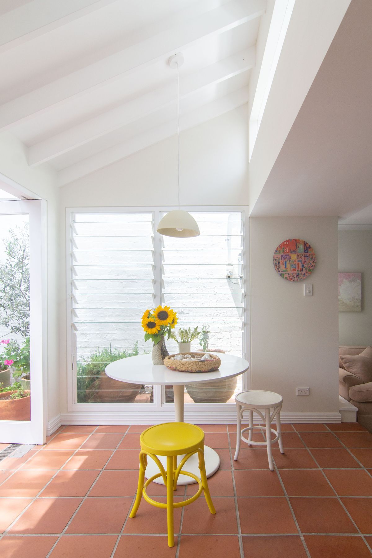 Light filled space with natural ventilation from the added louvers