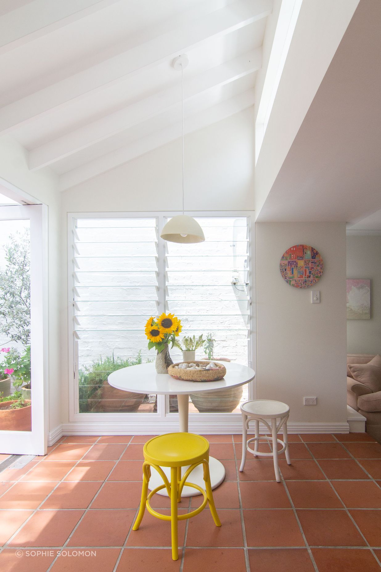 Light filled space with natural ventilation from the added louvers