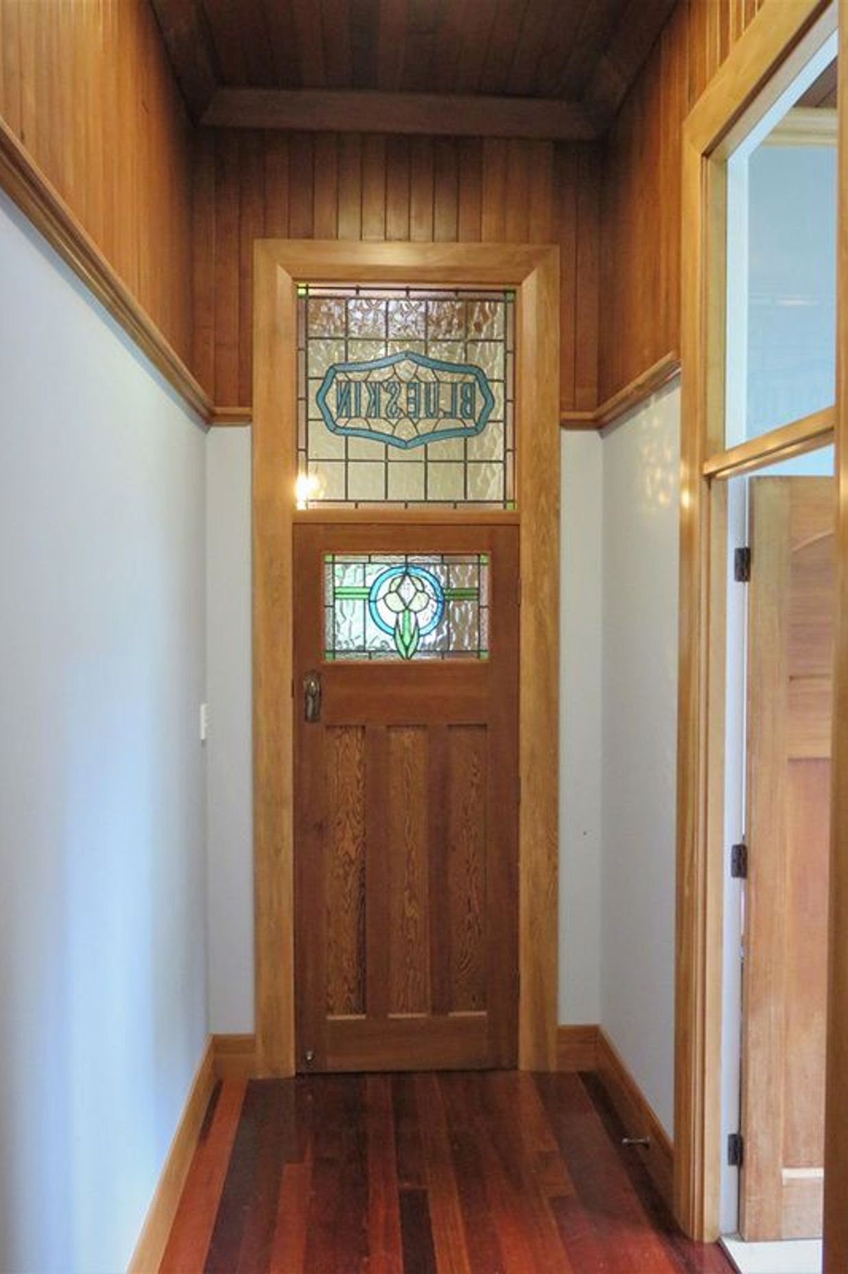 Stained glass door detailing