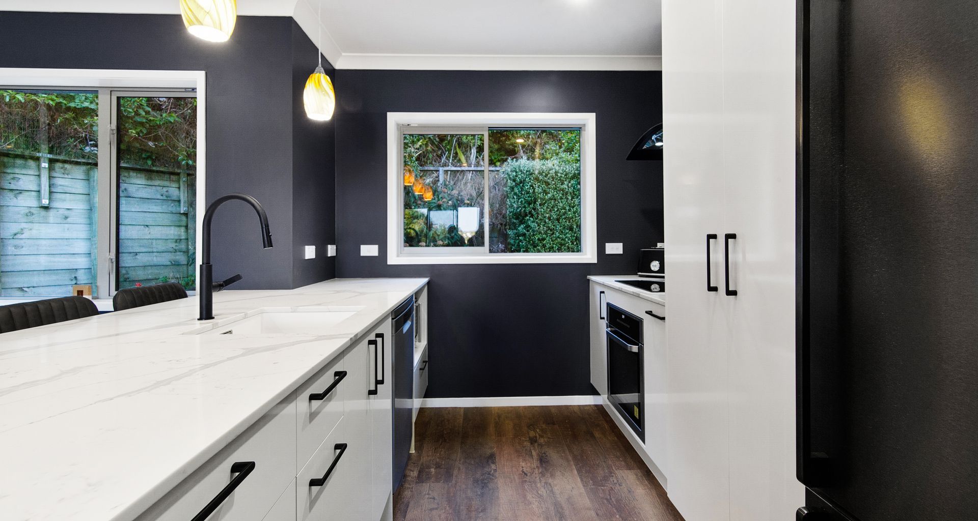 A tired Wellington kitchen gets an exciting new look with both stylish and practical elements achieved on a budget banner