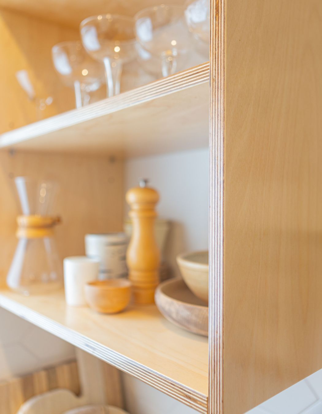 Gorgeous detailing on the birch plywood cabinetry.