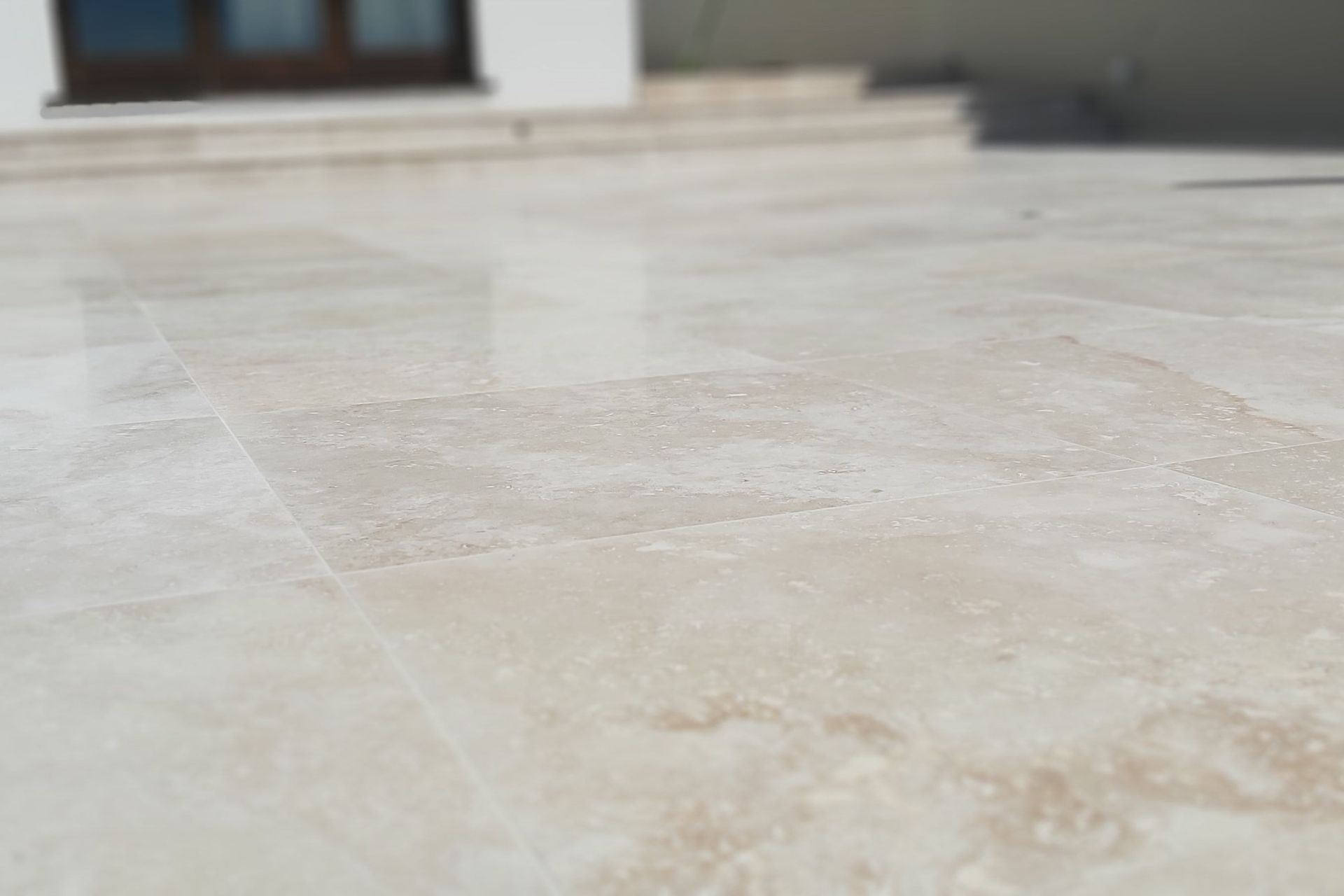 Travertine Tile Restoration and Protection Application