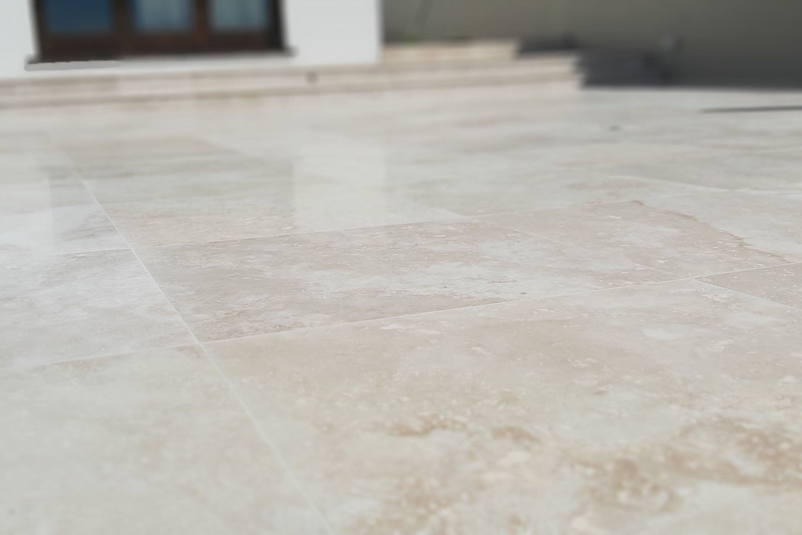 Travertine Tile Restoration and Protection Application