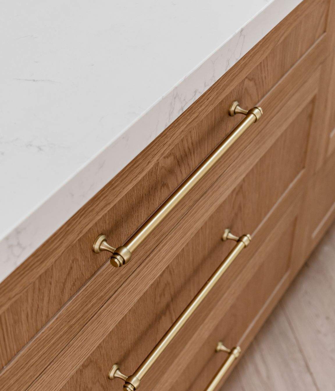 Featuring Mayfair Handle in Brushed Brass by Touch Handles