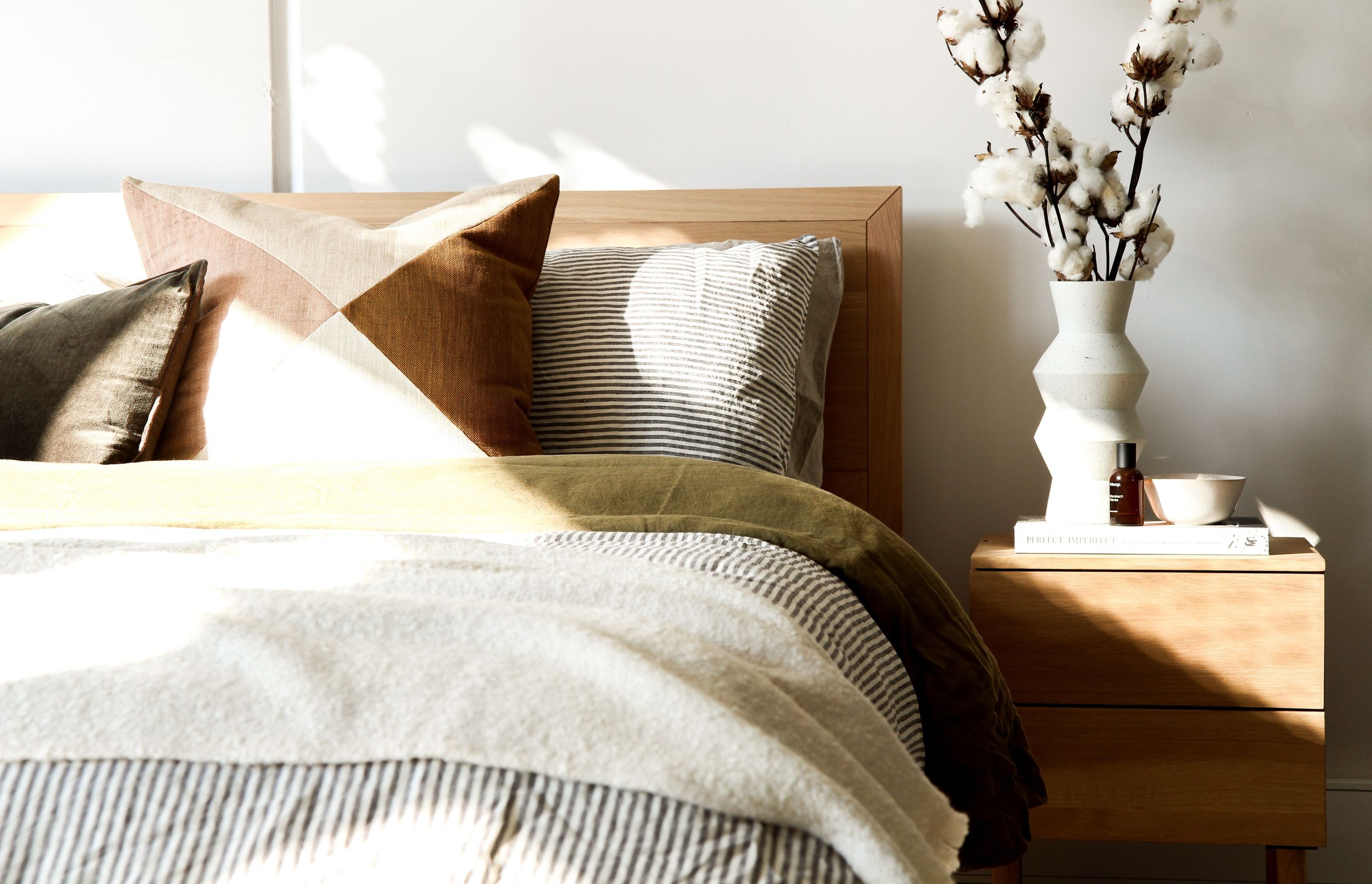 Light and layered bedroom