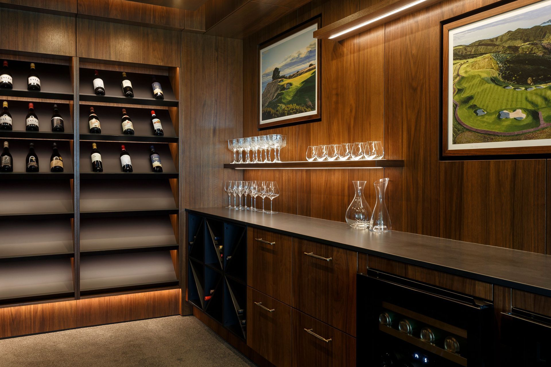 Prime Veneer, Toitū American Walnut Veneer. Design by Craig Hooper Design. Joinery by Cooper Webley.