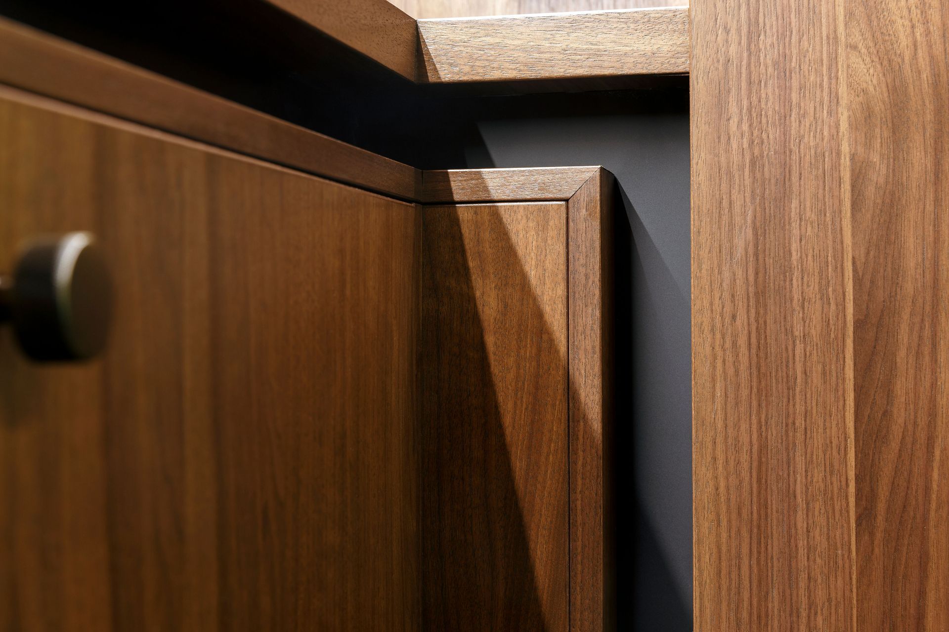 Prime Veneer, Toitū American Walnut Veneer. Design by Craig Hooper Design. Joinery by Cooper Webley.