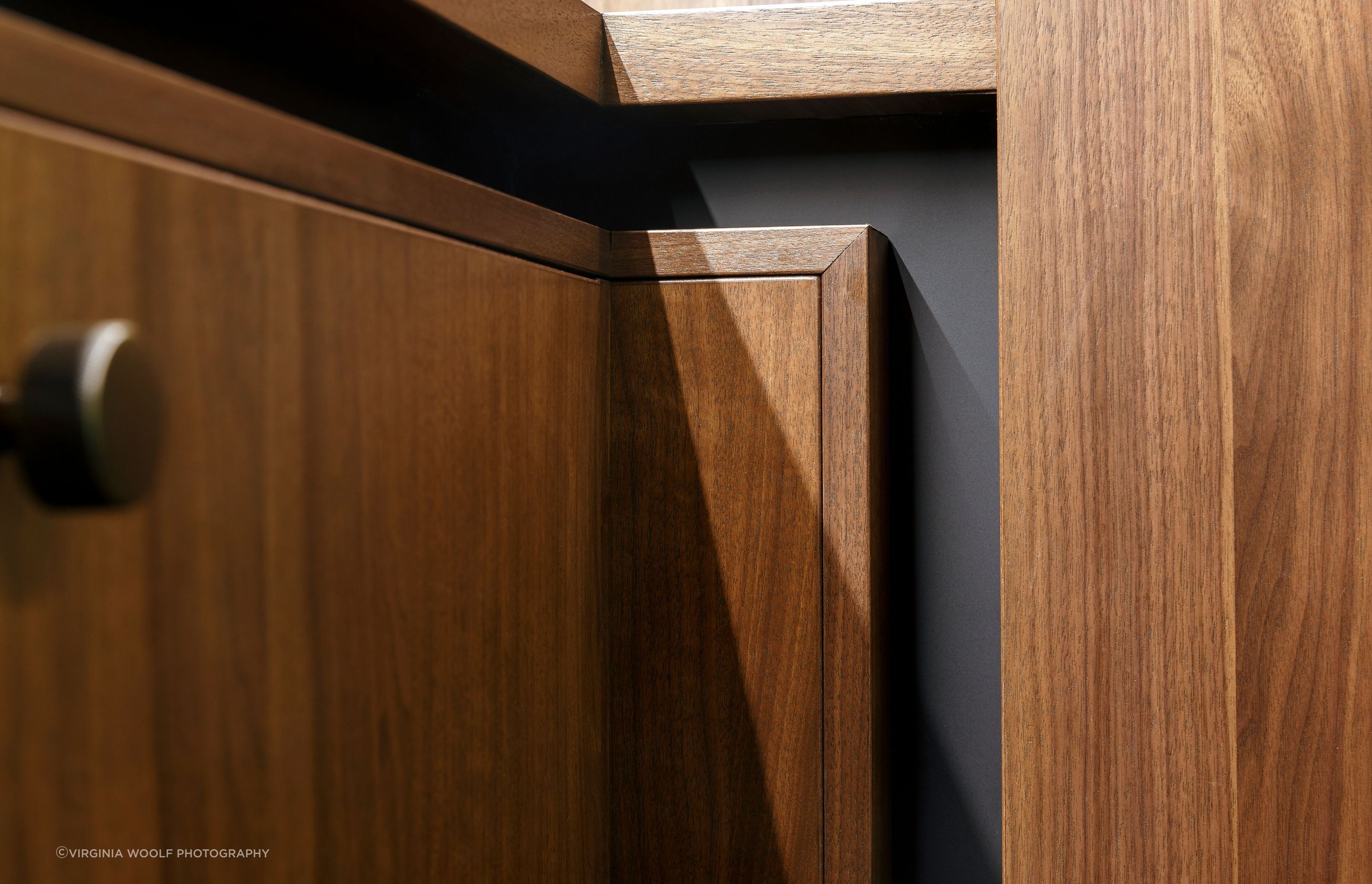 Prime Veneer, Toitū American Walnut Veneer. Design by Craig Hooper Design. Joinery by Cooper Webley.