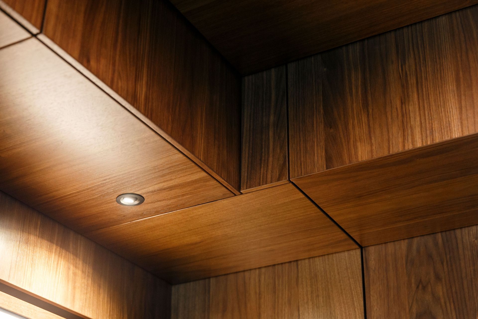 Prime Veneer, Toitū American Walnut Veneer. Design by Craig Hooper Design. Joinery by Cooper Webley.